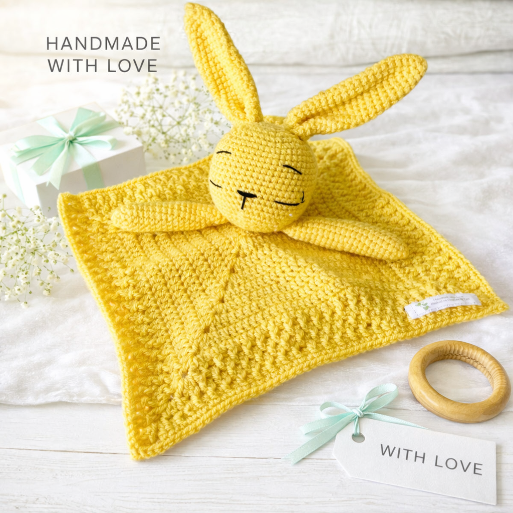 Handmade | Crochet | Bunny | Security Blanket | Comforter | Lovey