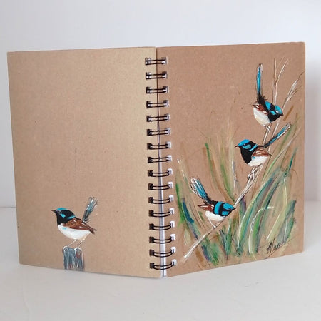 Handpainted Blue Wren Series Notebooks
