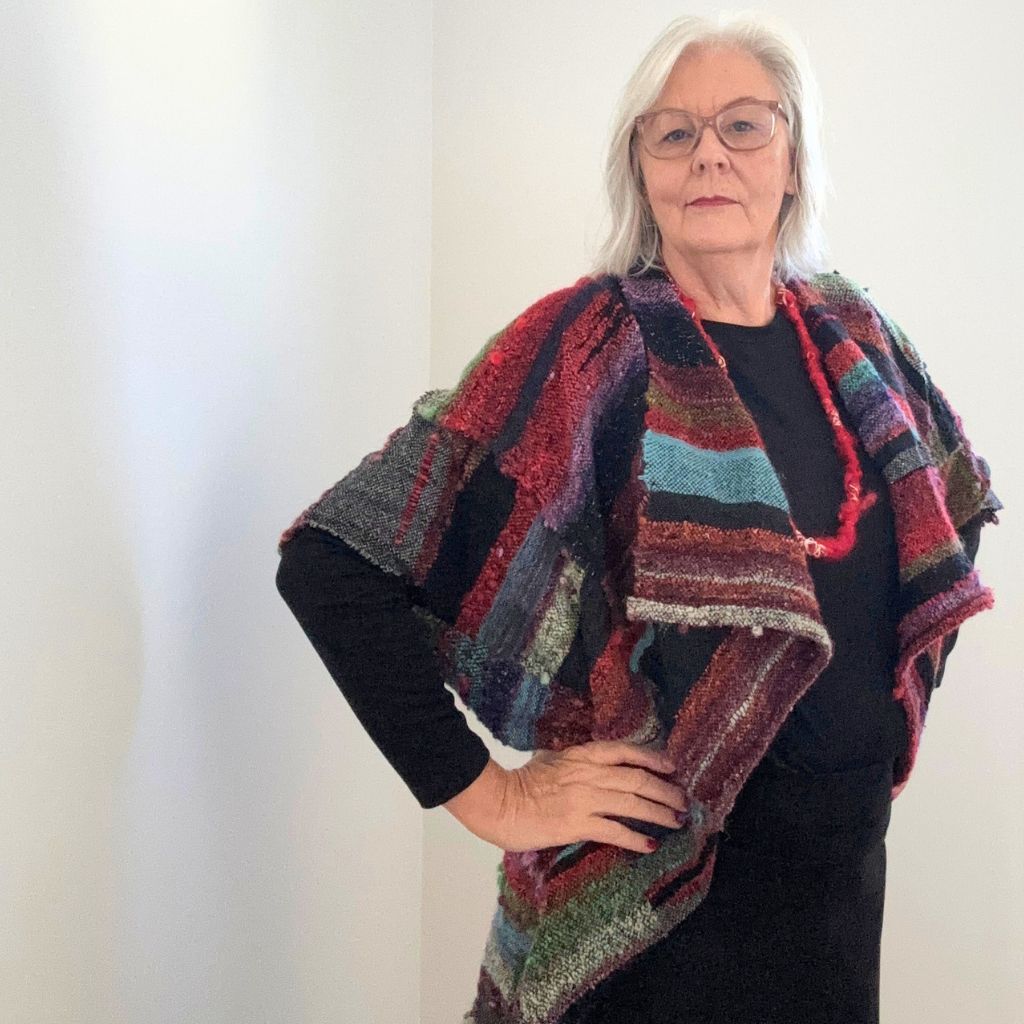 Handwoven Artisan Unique Jacket - Art To Wear Original Clothing - Wool - Mohair - Silk