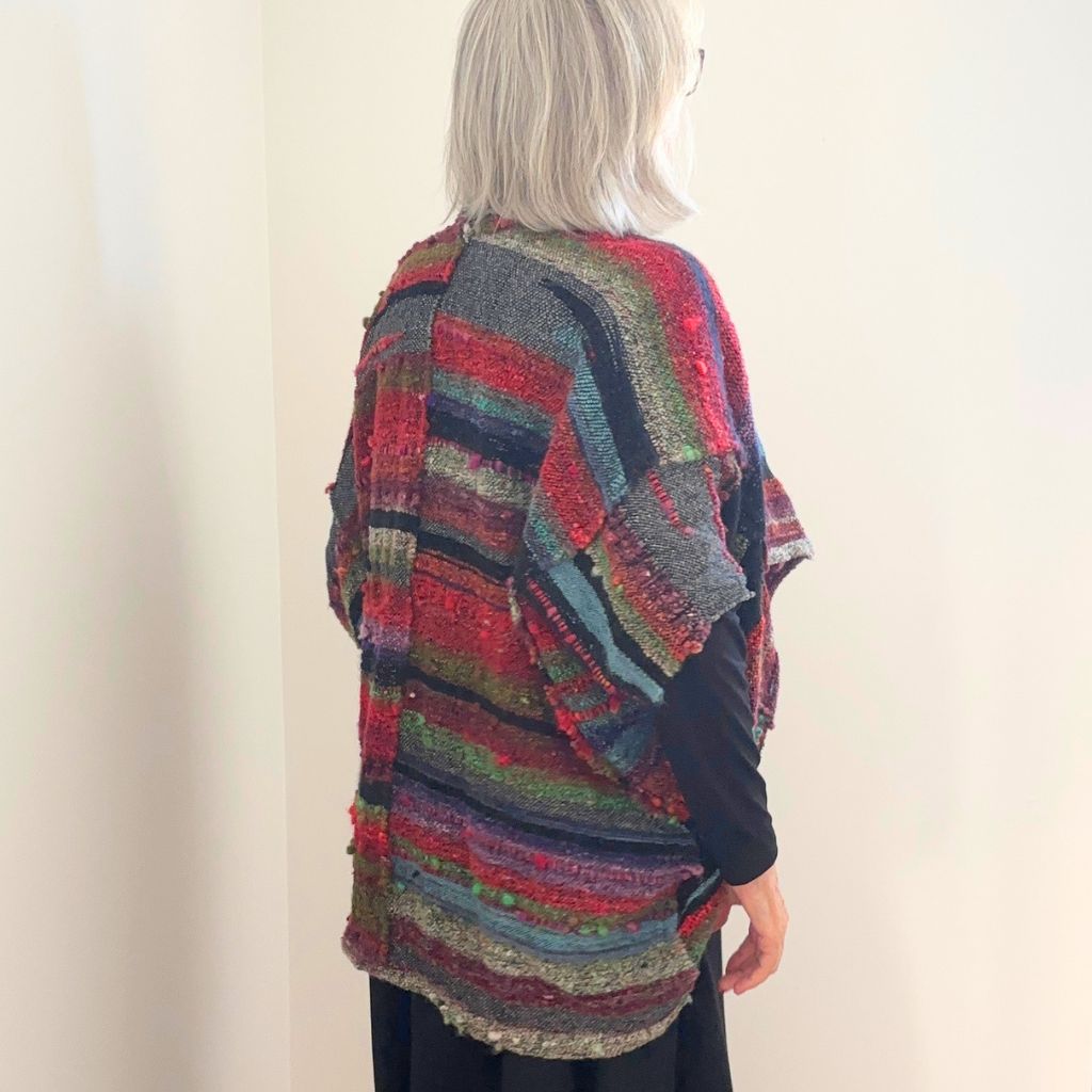 Handwoven Artisan Unique Jacket - Art To Wear Original Clothing - Wool - Mohair - Silk