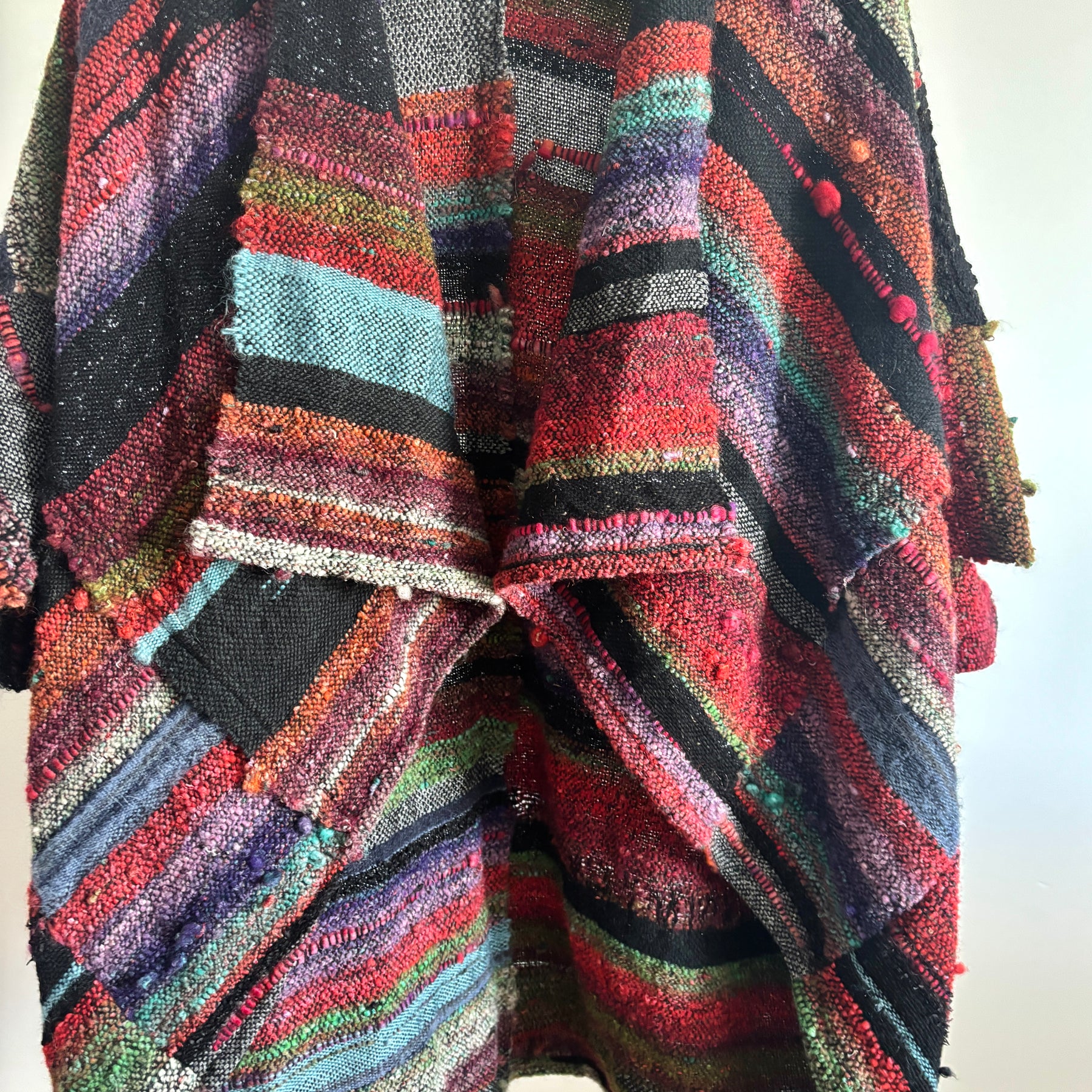 Handwoven Artisan Unique Jacket - Art To Wear Original Clothing - Wool - Mohair - Silk