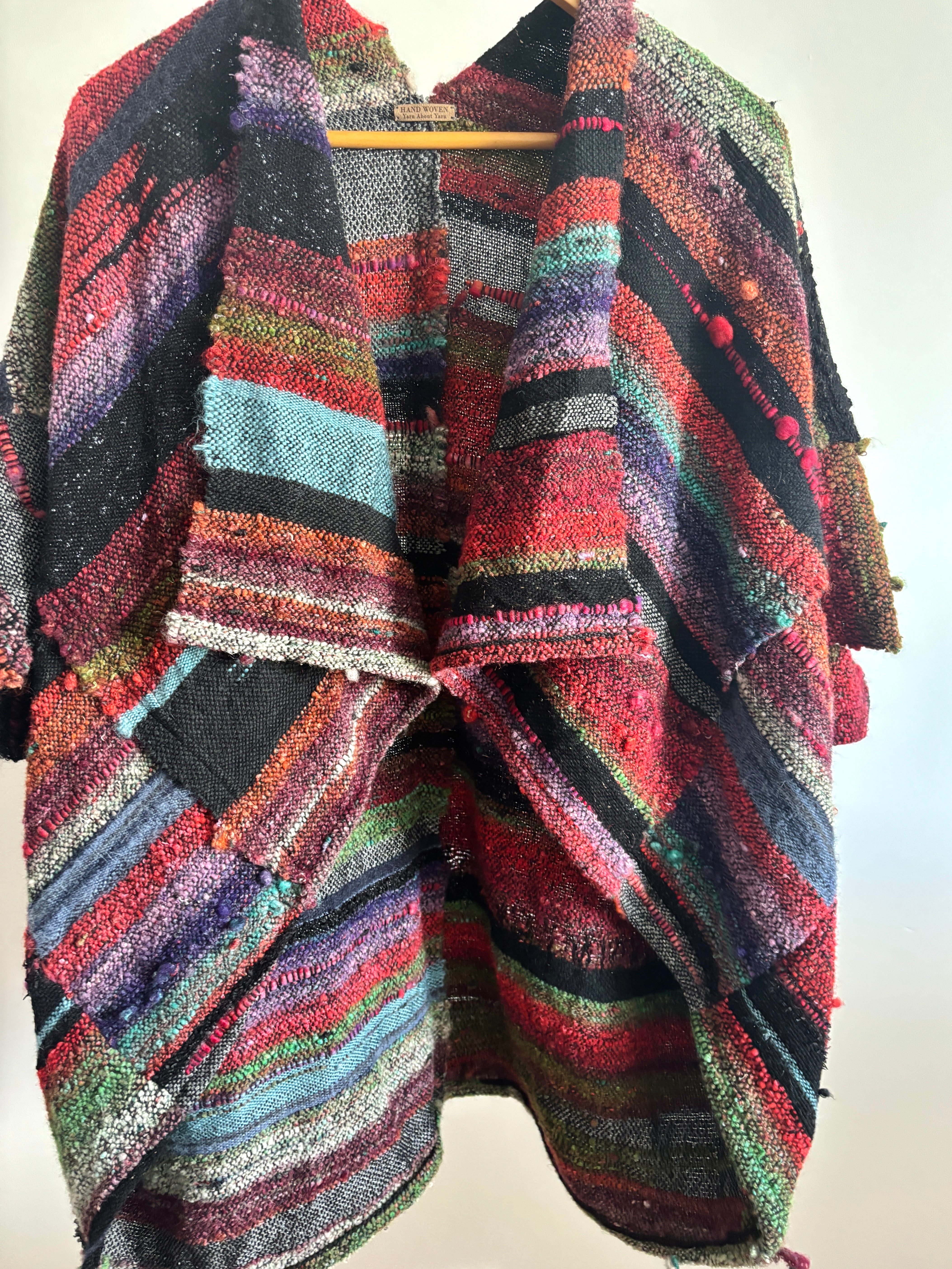 Handwoven Artisan Unique Jacket - Art To Wear Original Clothing - Wool - Mohair - Silk