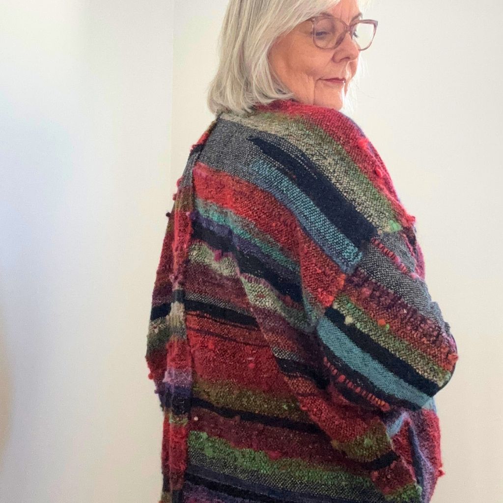 Handwoven Artisan Unique Jacket - Art To Wear Original Clothing - Wool - Mohair - Silk