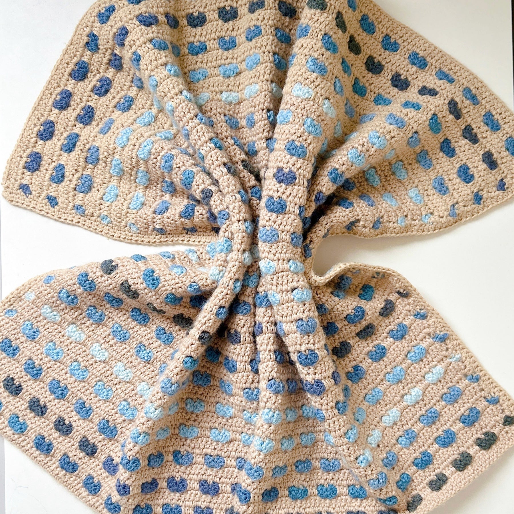 Baby Blue Pebble Drops Crochet Baby Blanket