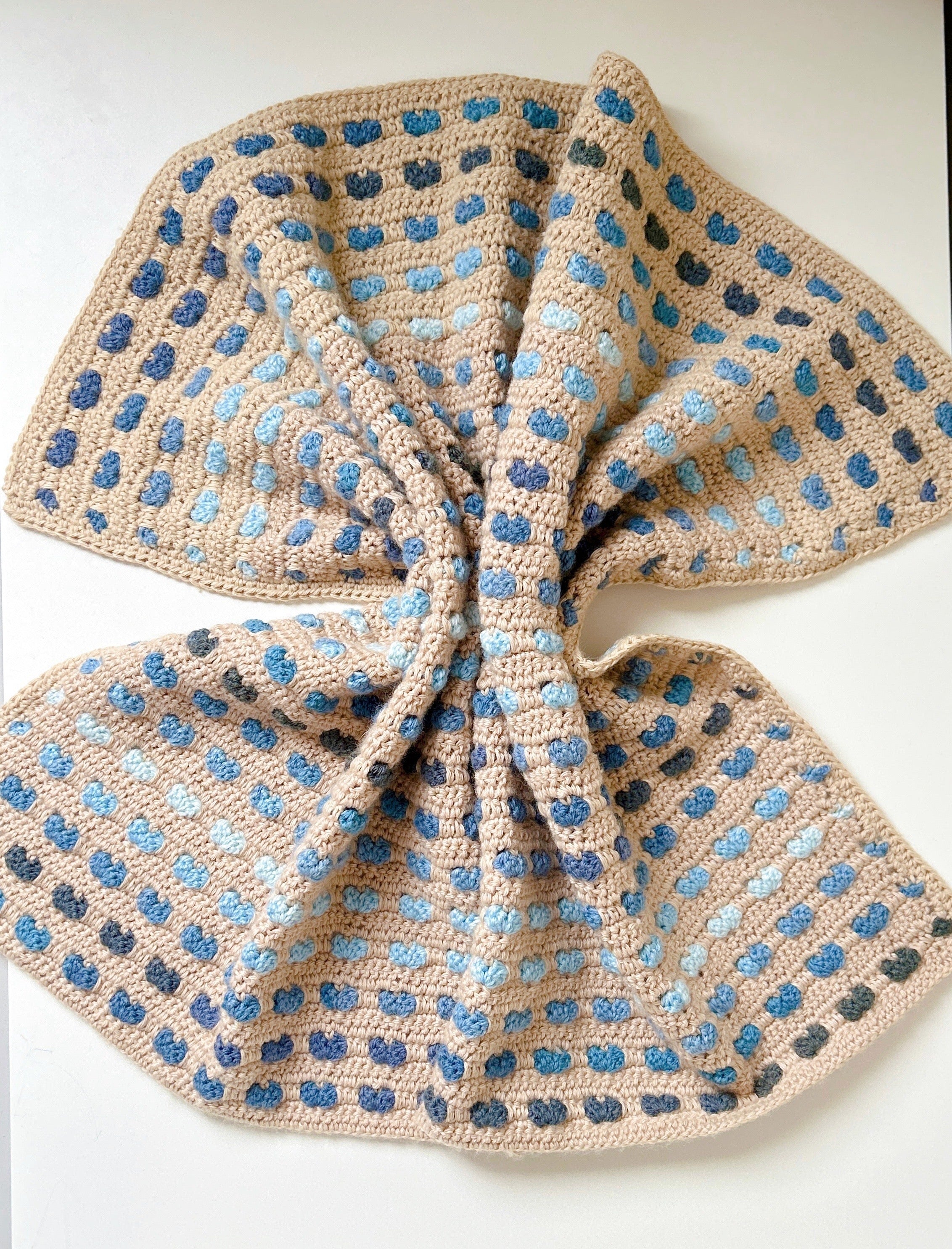 Baby Blue Pebble Drops Crochet Baby Blanket