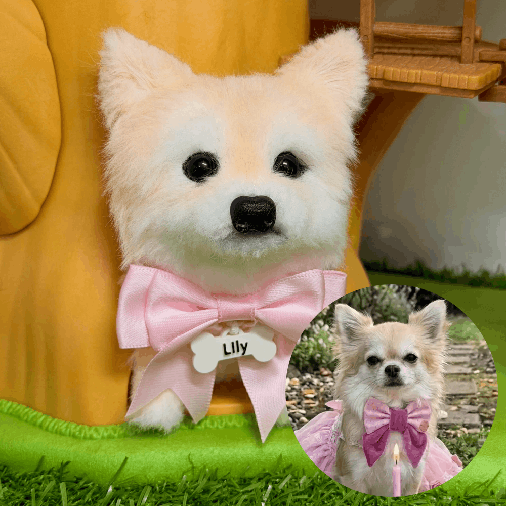 Custom Dog Replica from Photo, Poseable Art Doll, Pet Memorial Keepsake - Handmade Soft Sculpture, Personalised Plushie Ornament