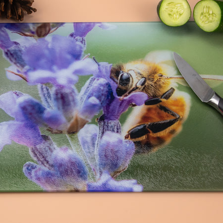 Tempered Glass Chopping Boards - Bees and Lavender