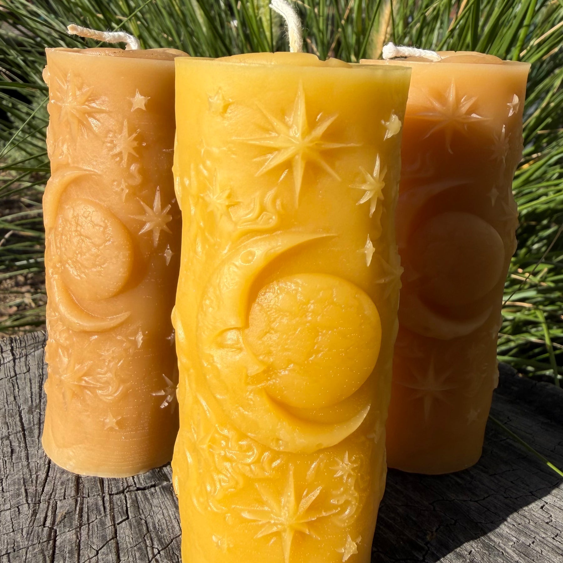 Stars & Moon Beeswax Candle