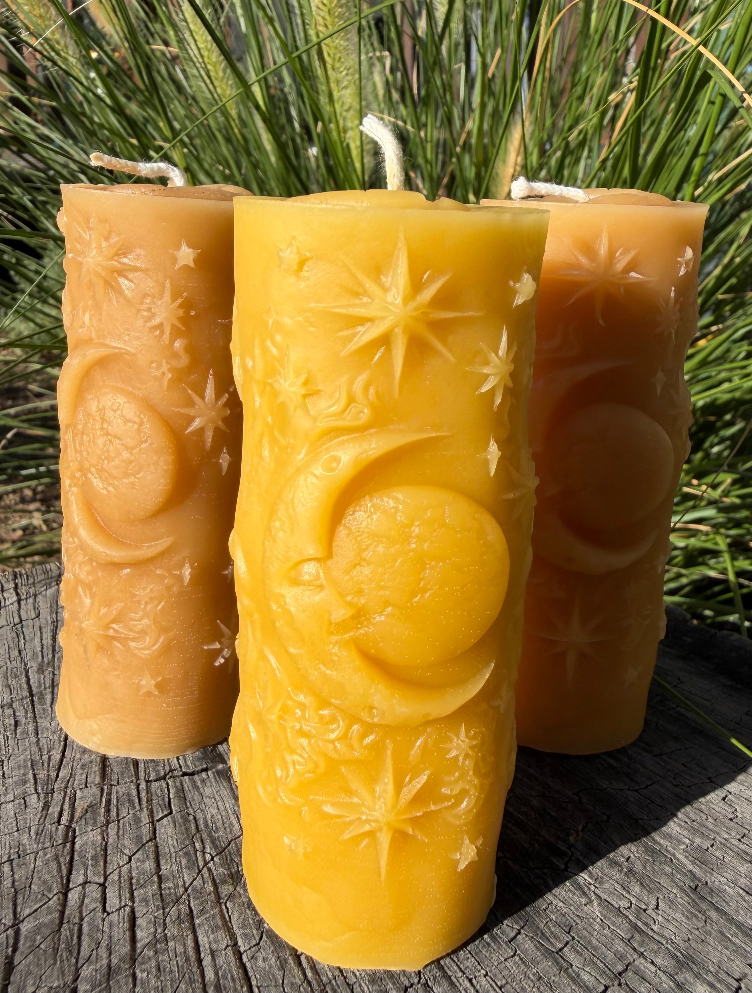 Stars & Moon Beeswax Candle