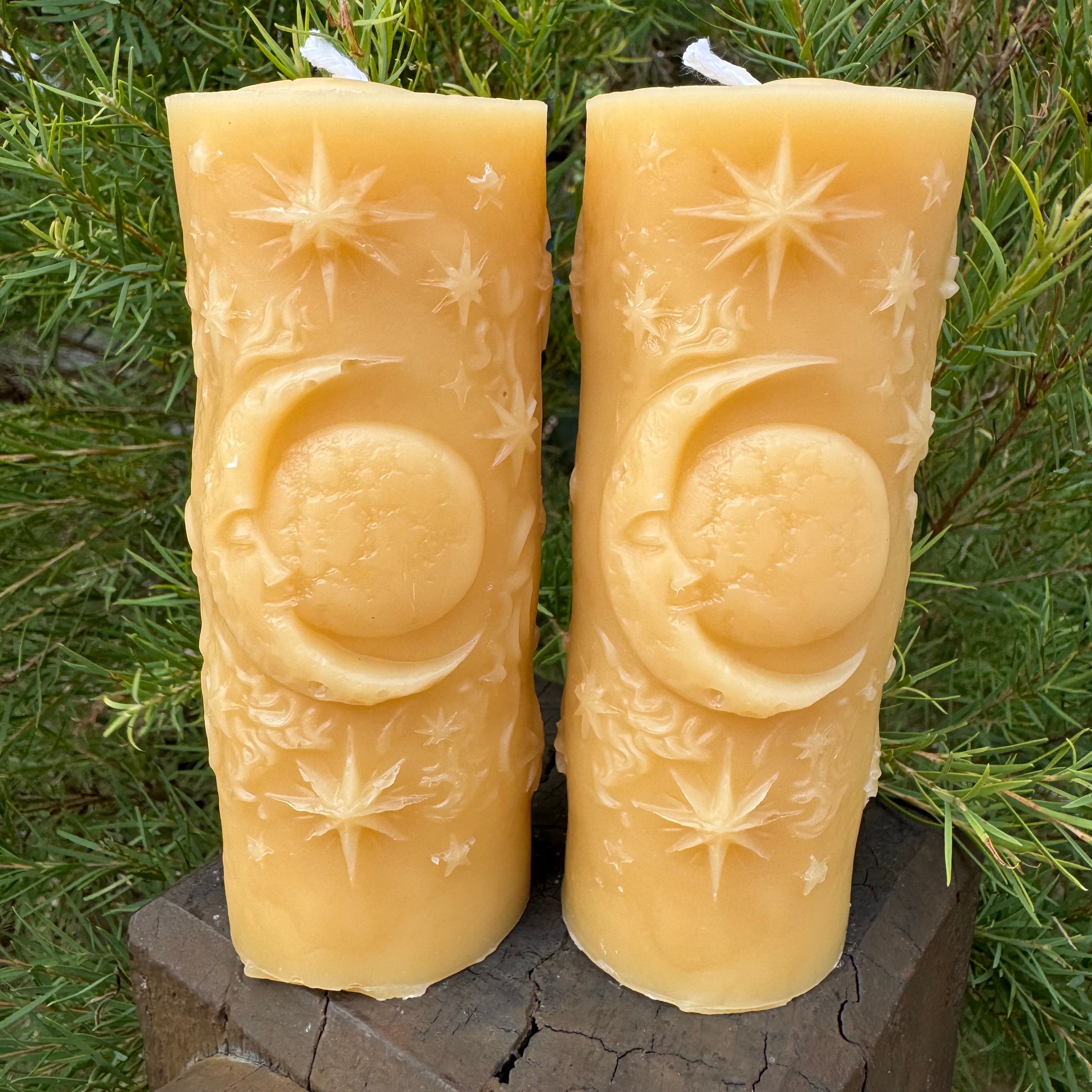 Stars & Moon Beeswax Candle