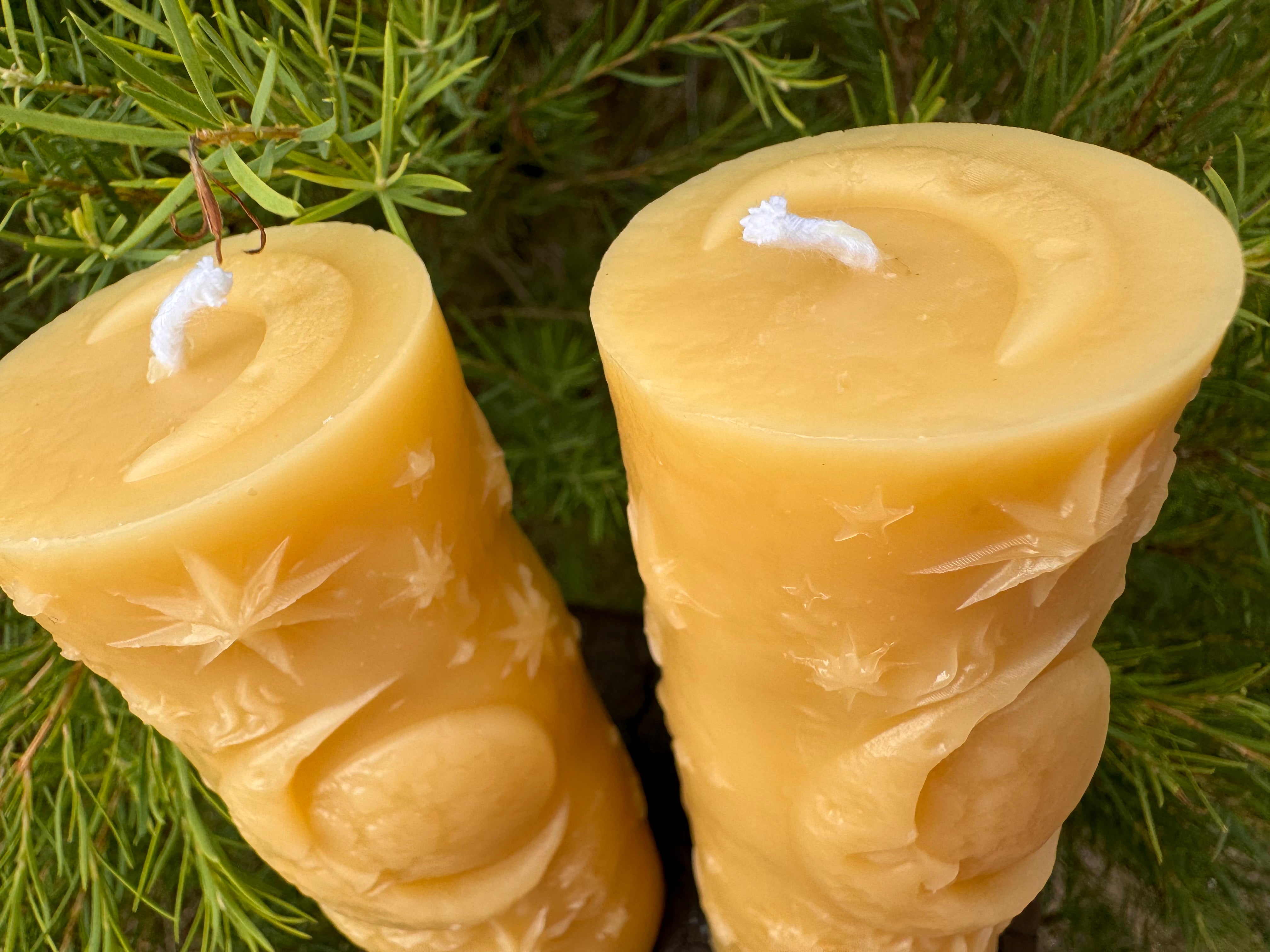 Stars & Moon Beeswax Candle