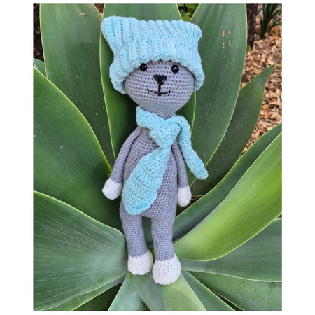 Cute Cat with Blue Hat & Scarf