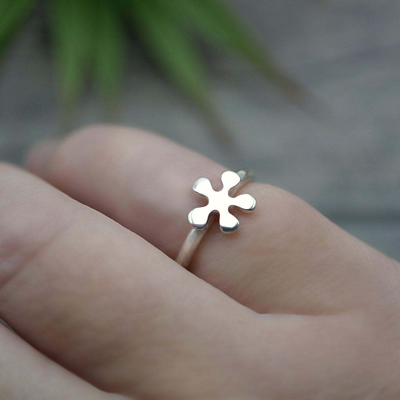 Tiny Splat Ring - Handmade Sterling Silver Ring