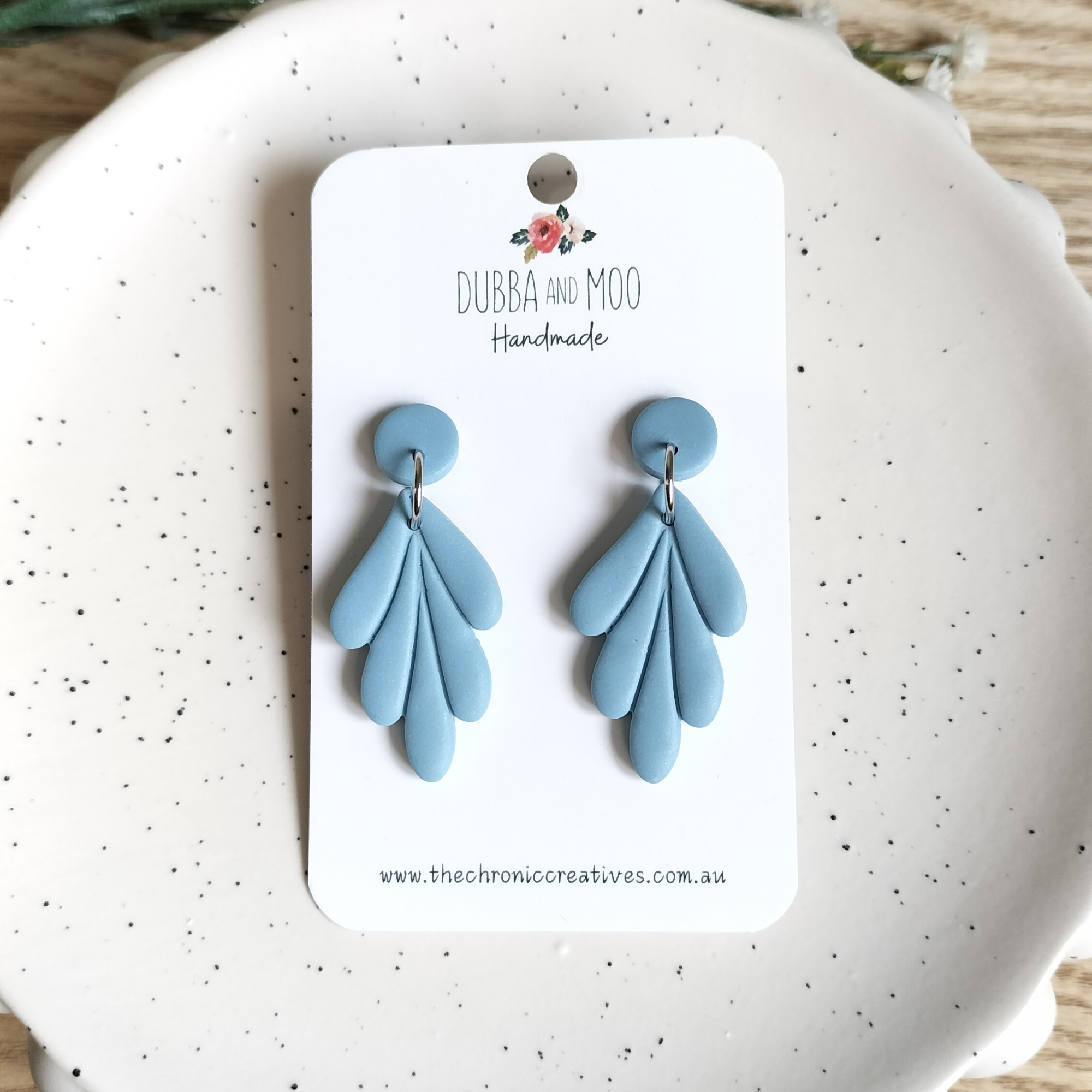Layered Leaf Polymer Clay Dangles - Assorted Colours