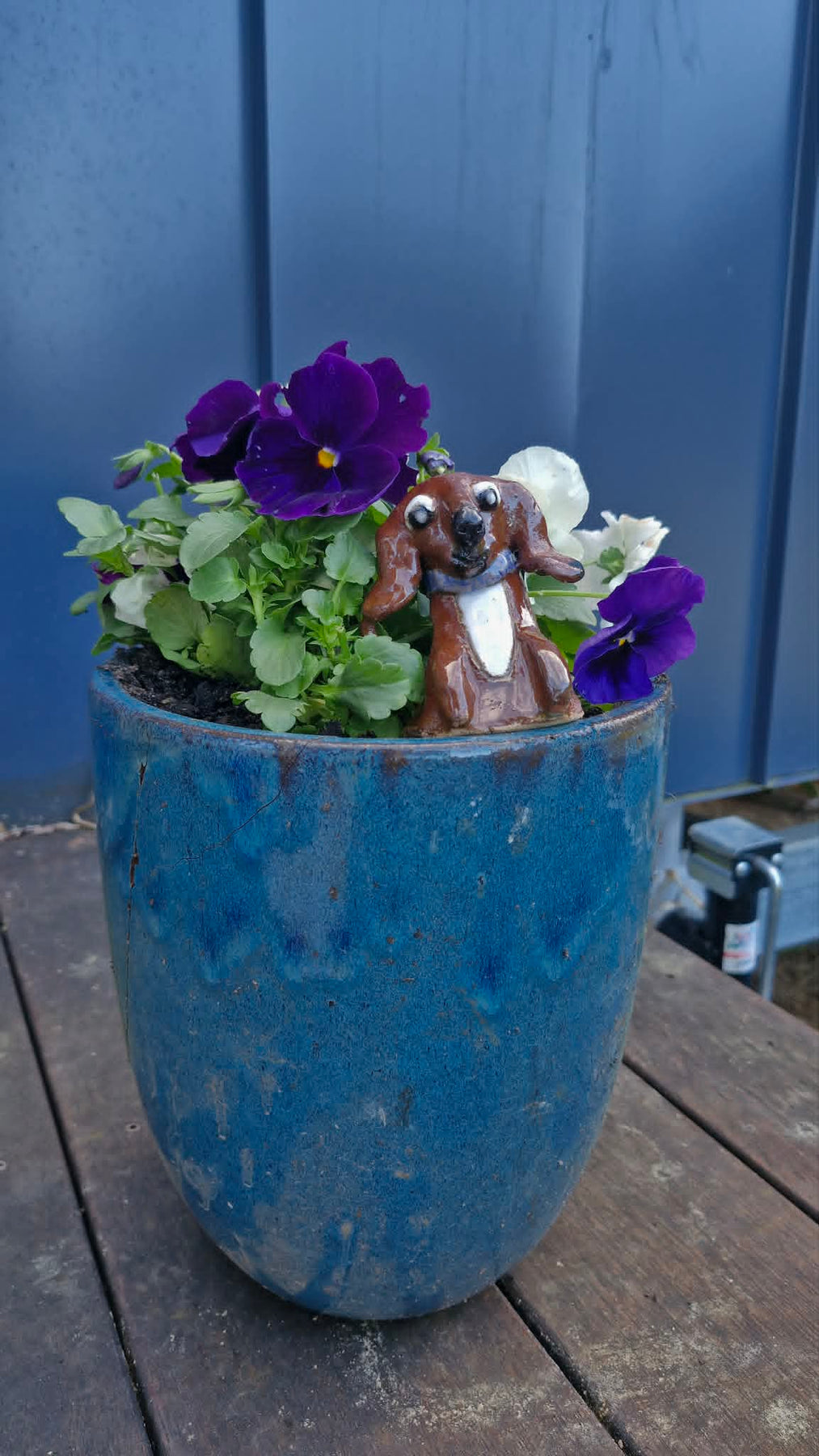 Small Dog Purple Collar Sculpture