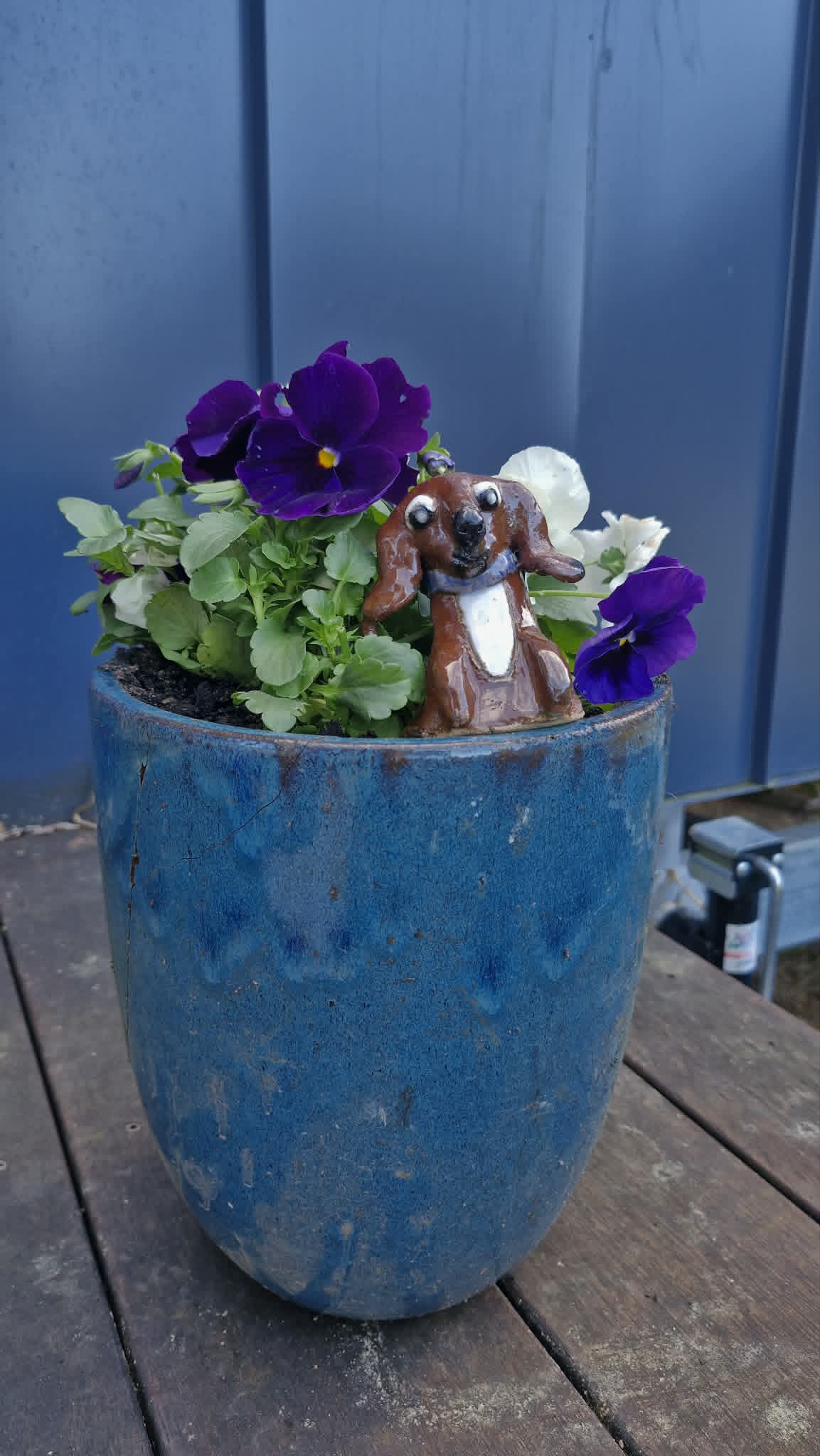 Small Dog Purple Collar Sculpture