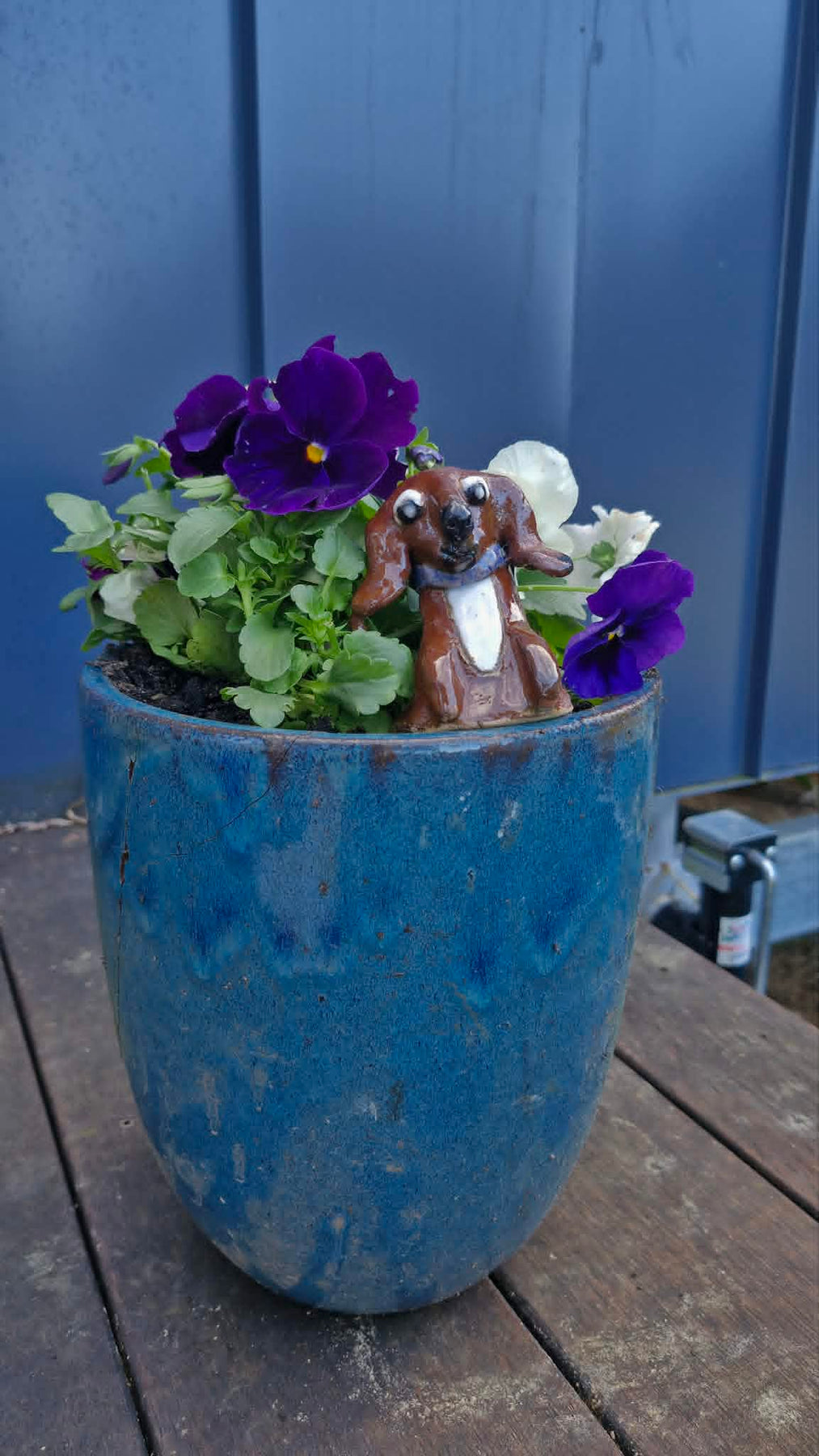 Small Dog Purple Collar Sculpture