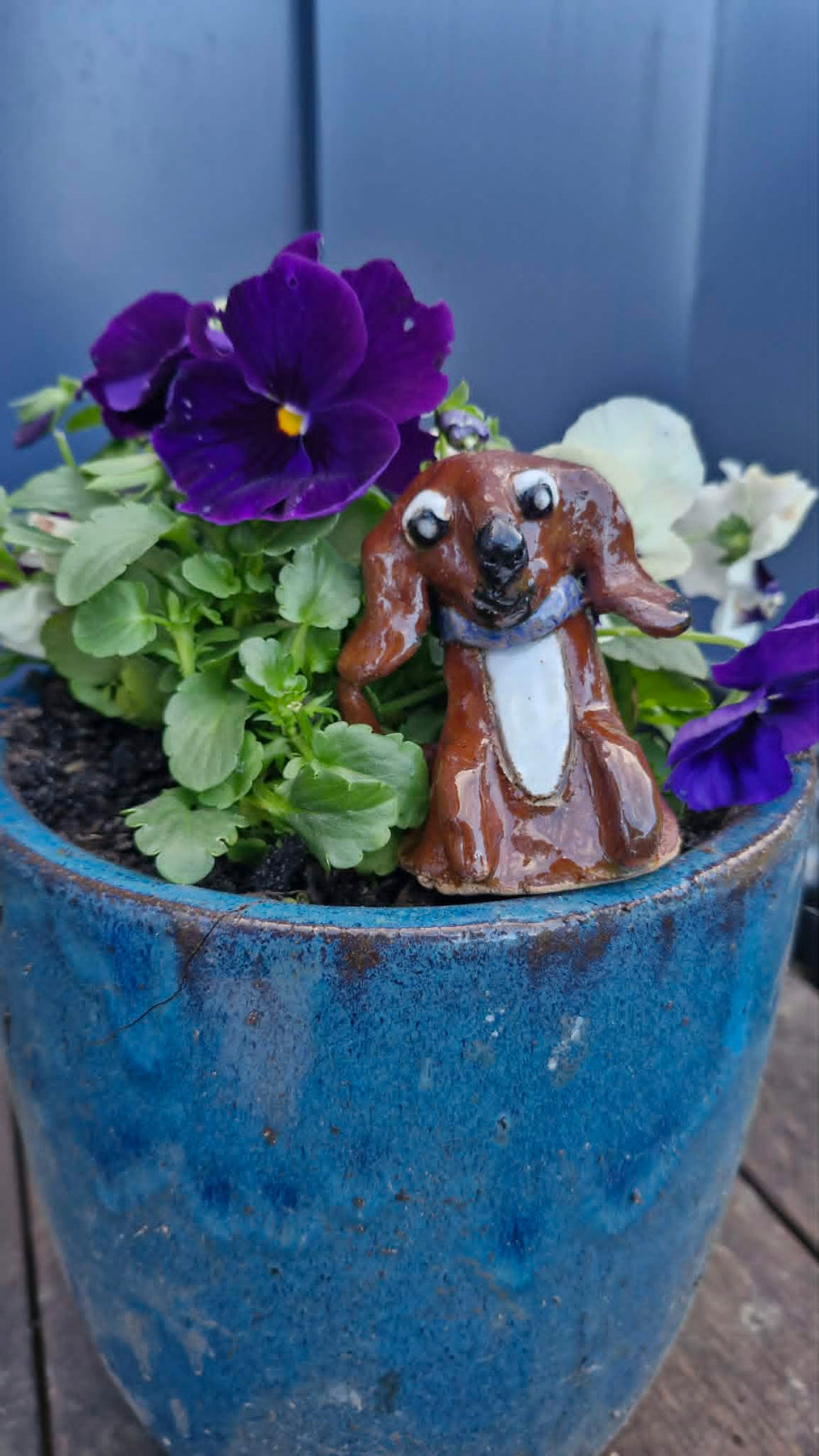 Small Dog Purple Collar Sculpture