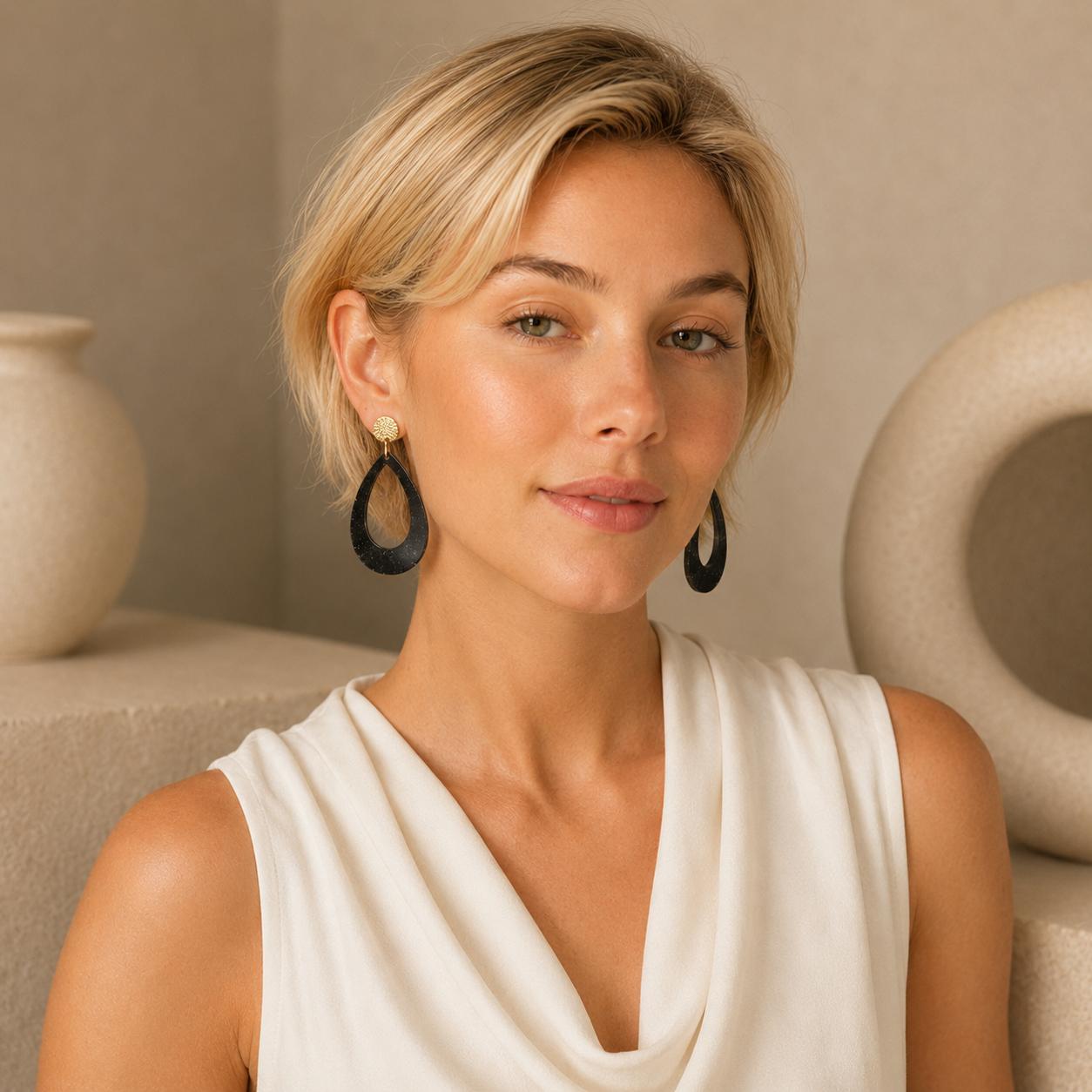 Lola recycled coffee teardrop earrings | Atelier Cayelle