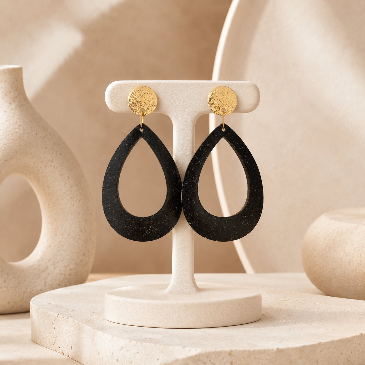 Lola recycled coffee teardrop earrings | Atelier Cayelle