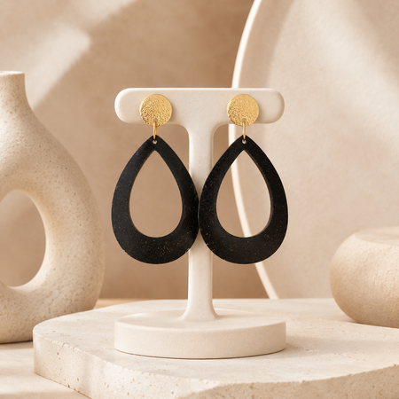 Lola recycled coffee teardrop earrings | Atelier Cayelle
