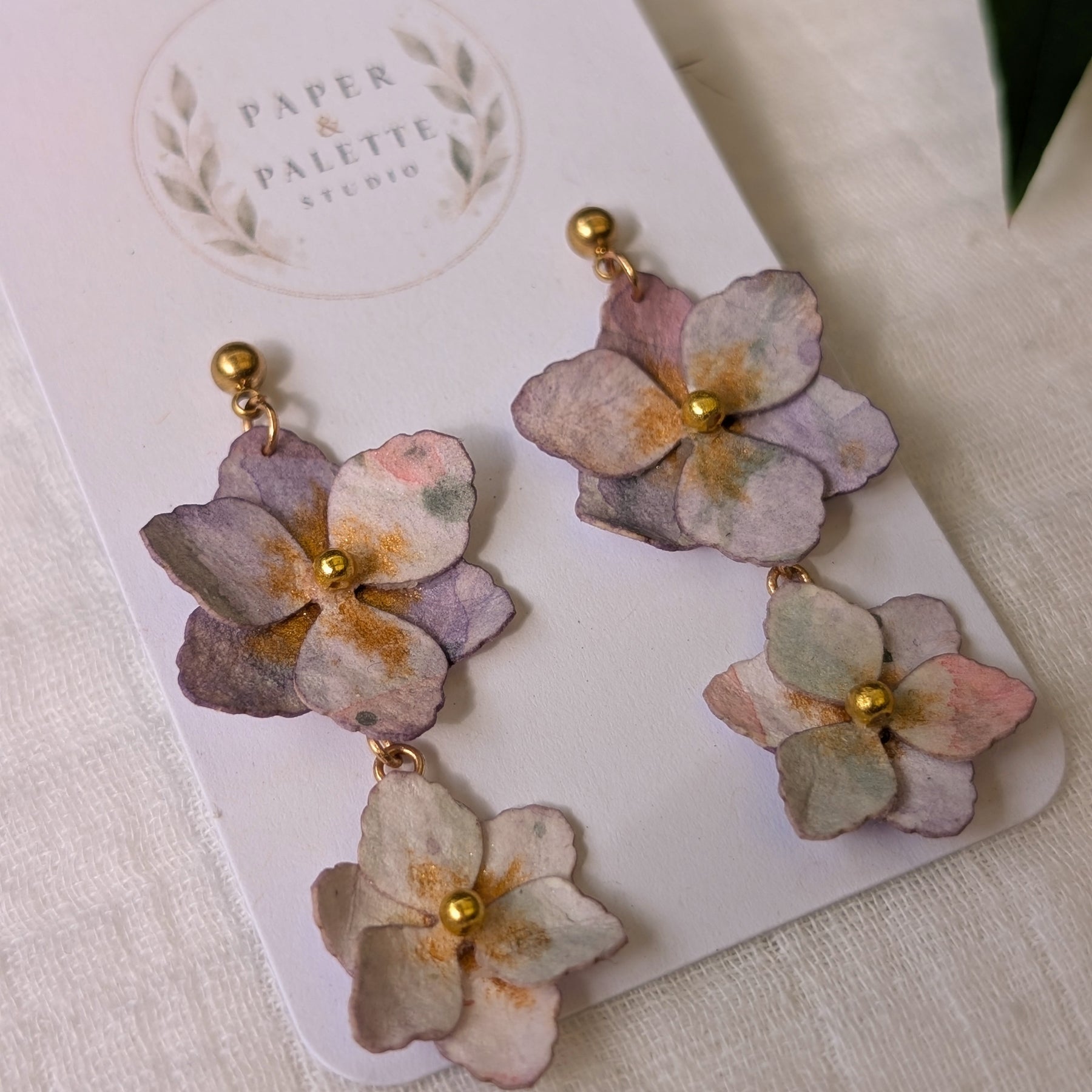 Gladiolus Flower Earrings | Handmade Paper Floral Dangle Earrings | Lightweight Botanical Jewellery