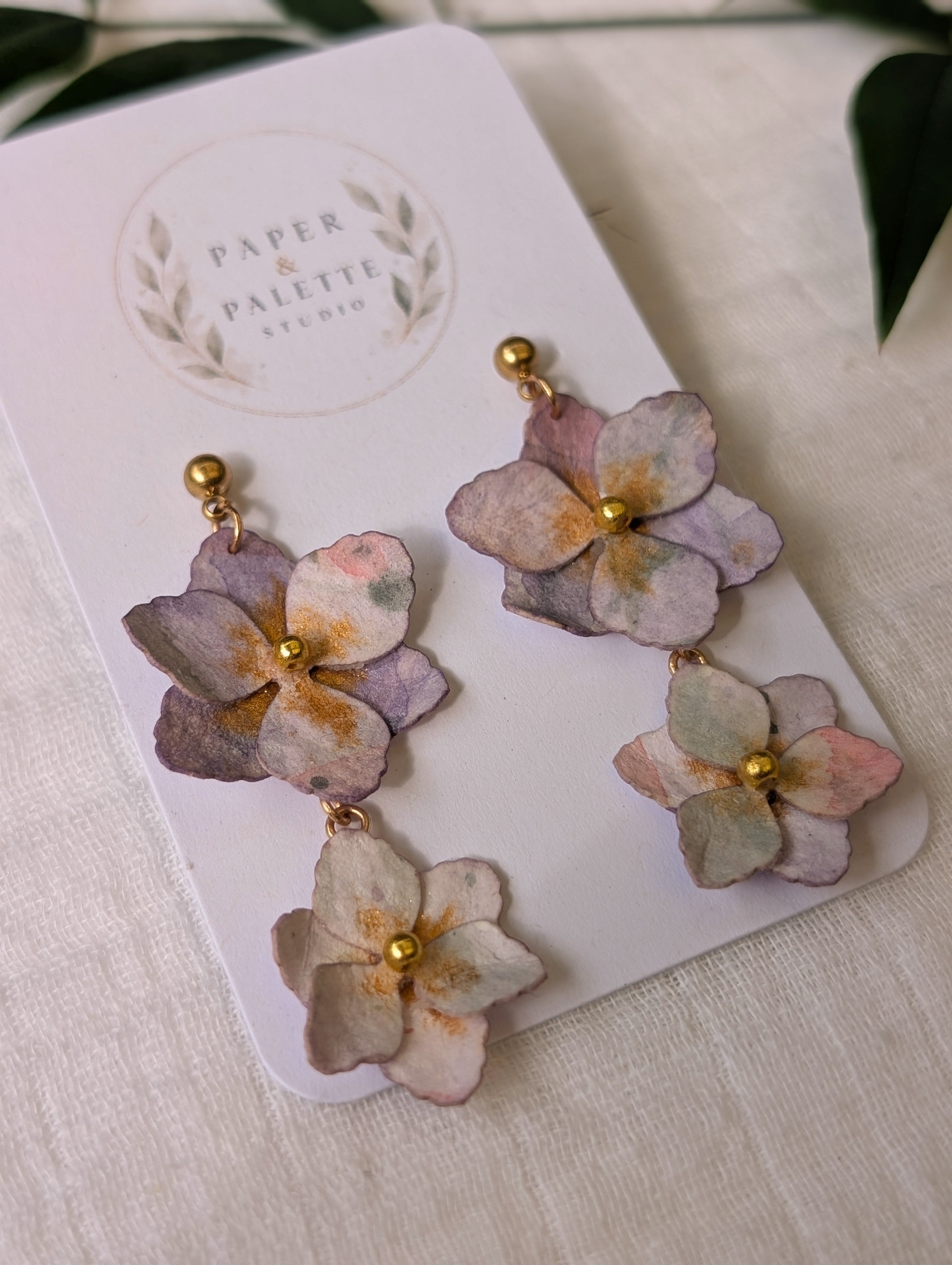 Gladiolus Flower Earrings | Handmade Paper Floral Dangle Earrings | Lightweight Botanical Jewellery