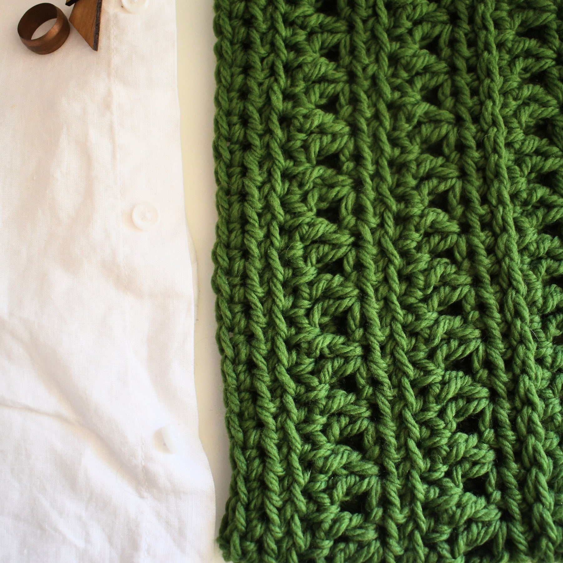 Handmade Crochet Cowl Neck Warmer Green