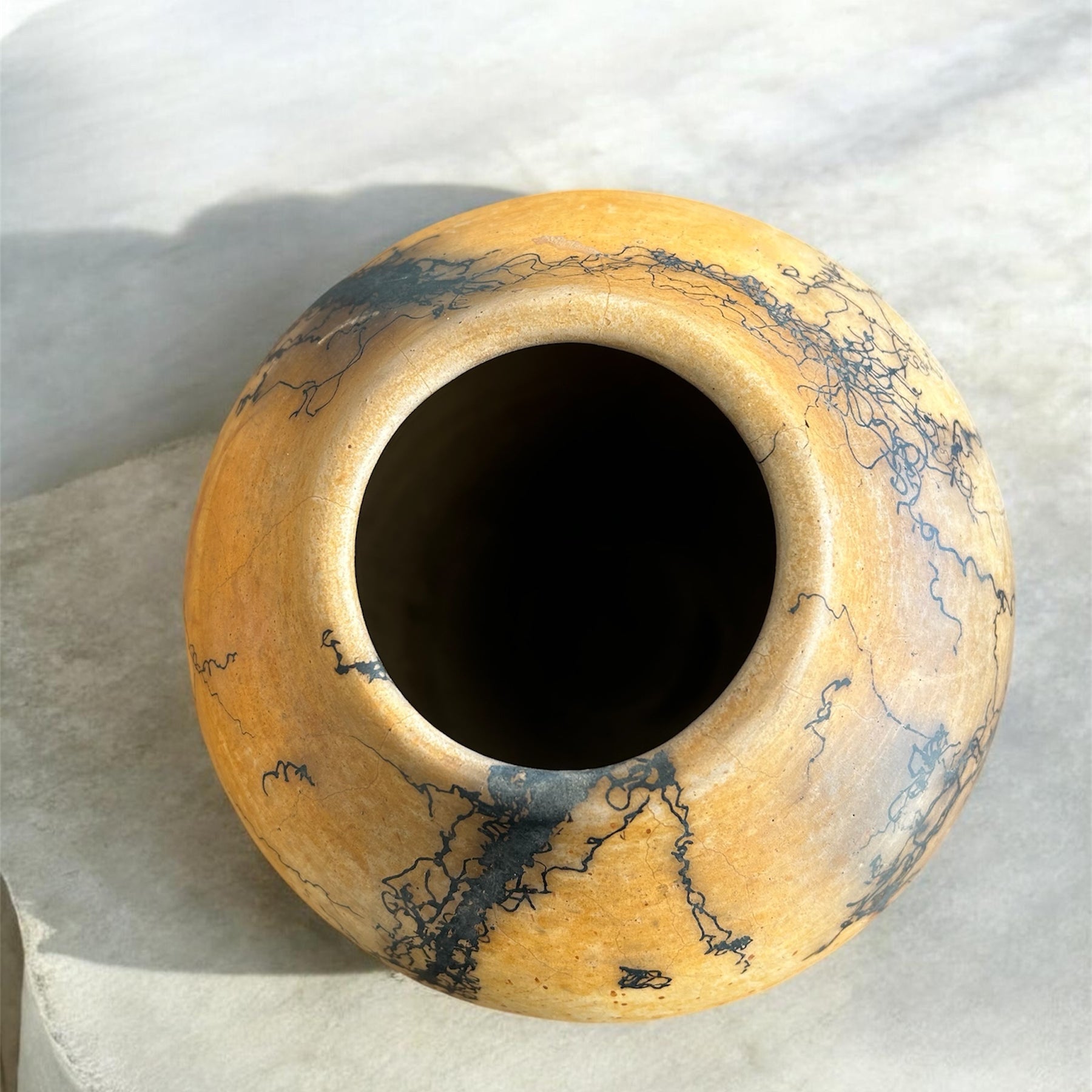 Raku pottery vase