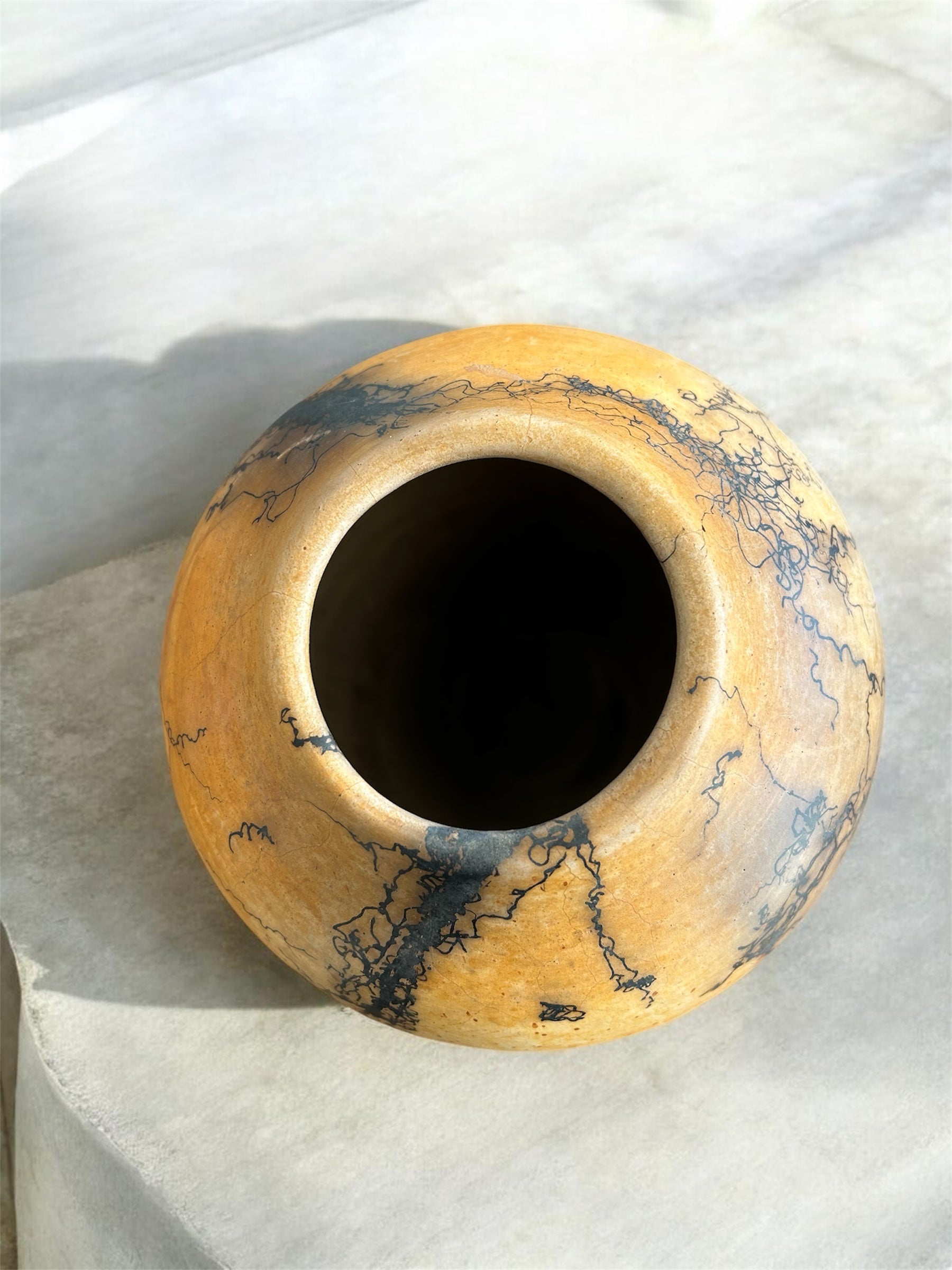 Raku pottery vase