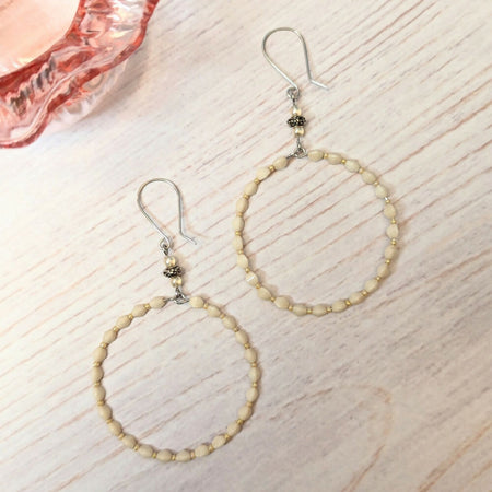 Czech glass beaded earrings with glass pearls