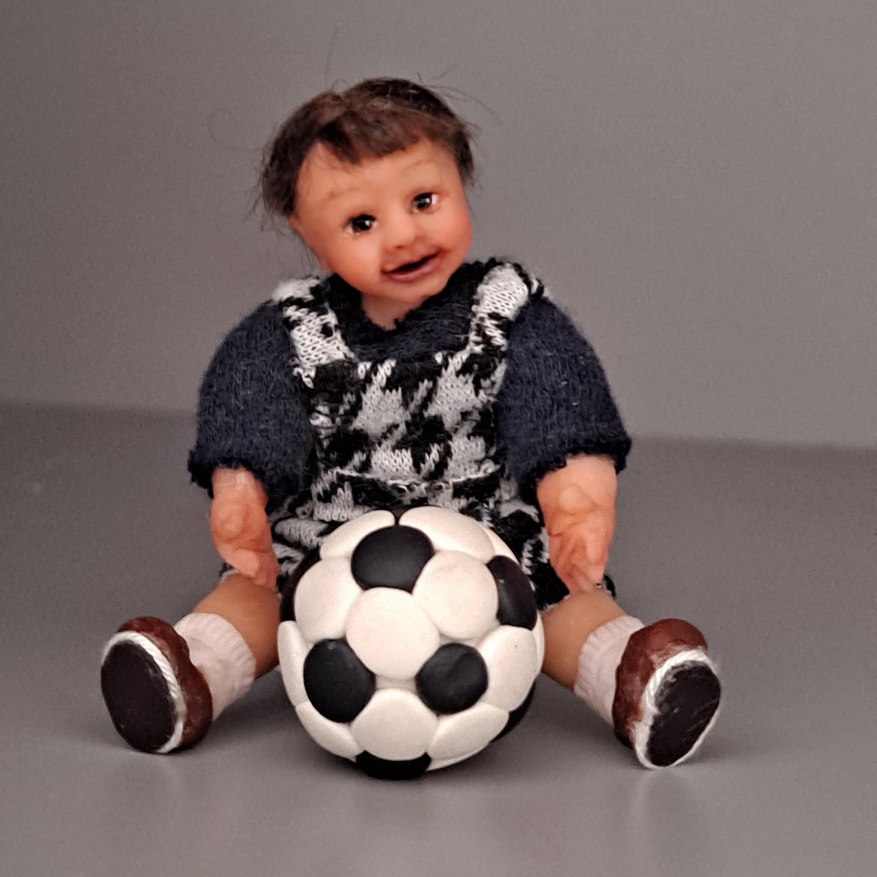 Little soccer dreamer/1:12 scale doll/ Polymer clay OOAK doll