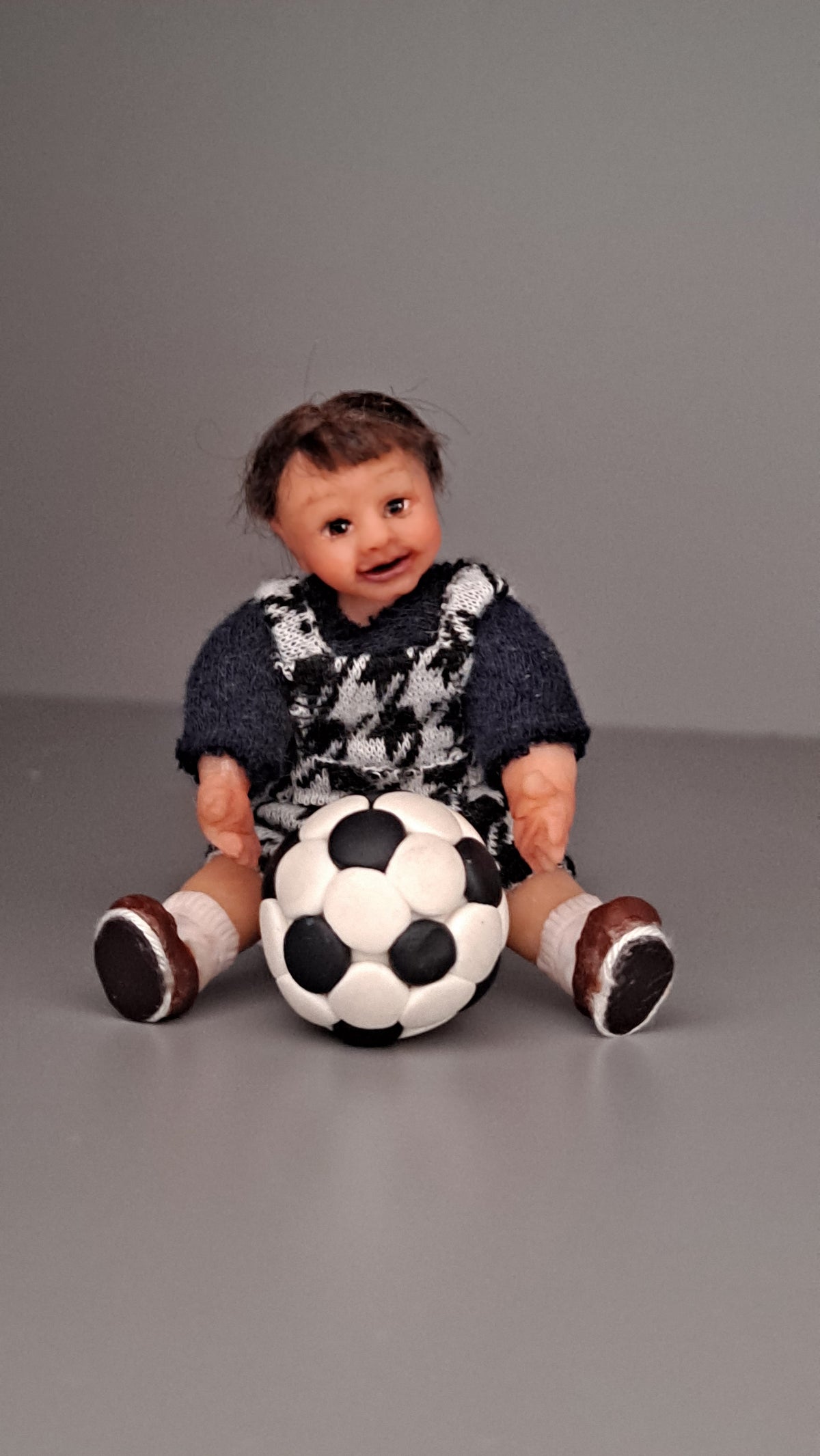 Little soccer dreamer/1:12 scale doll/ Polymer clay OOAK doll