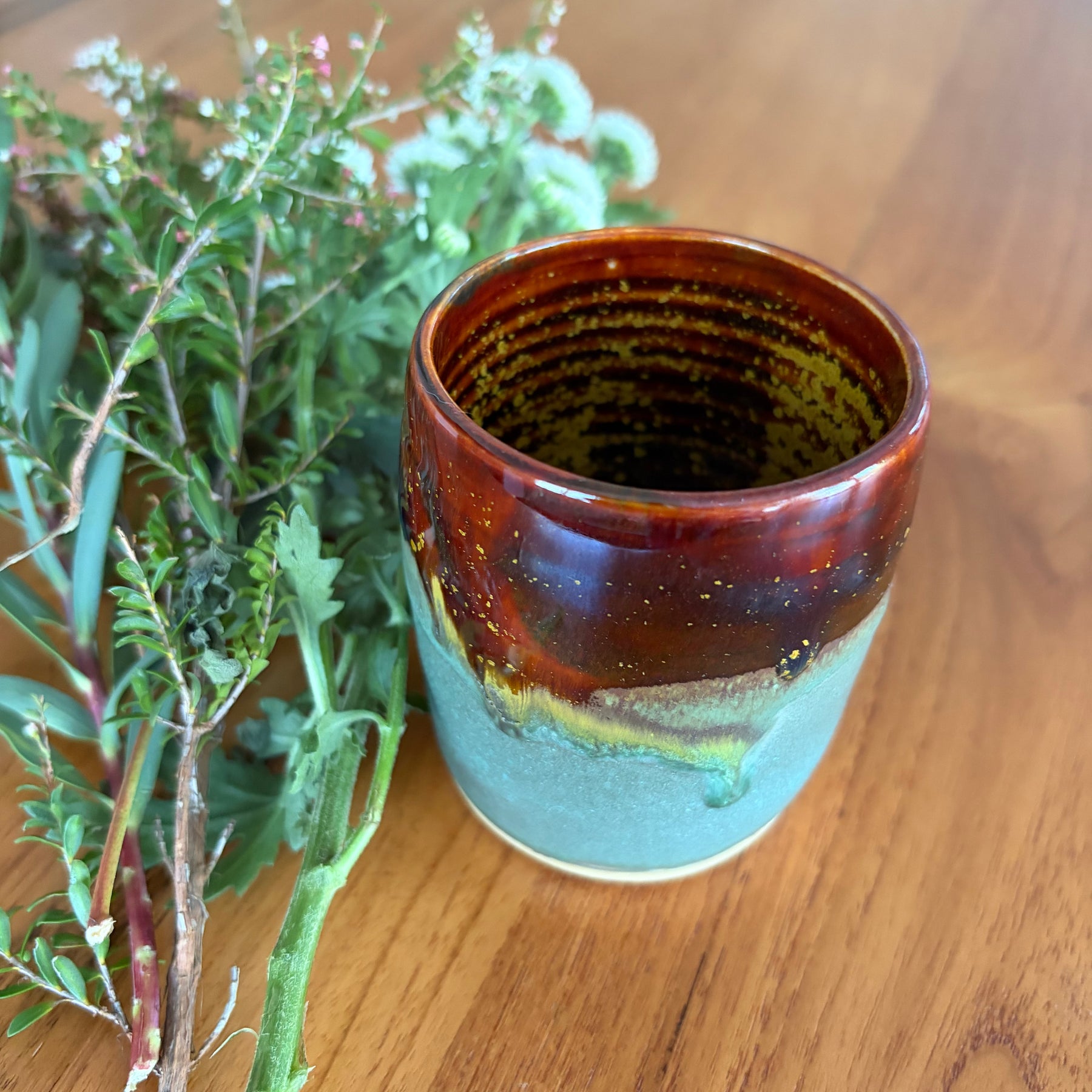 Handmade Australian Clay Vase - Earthy Tones