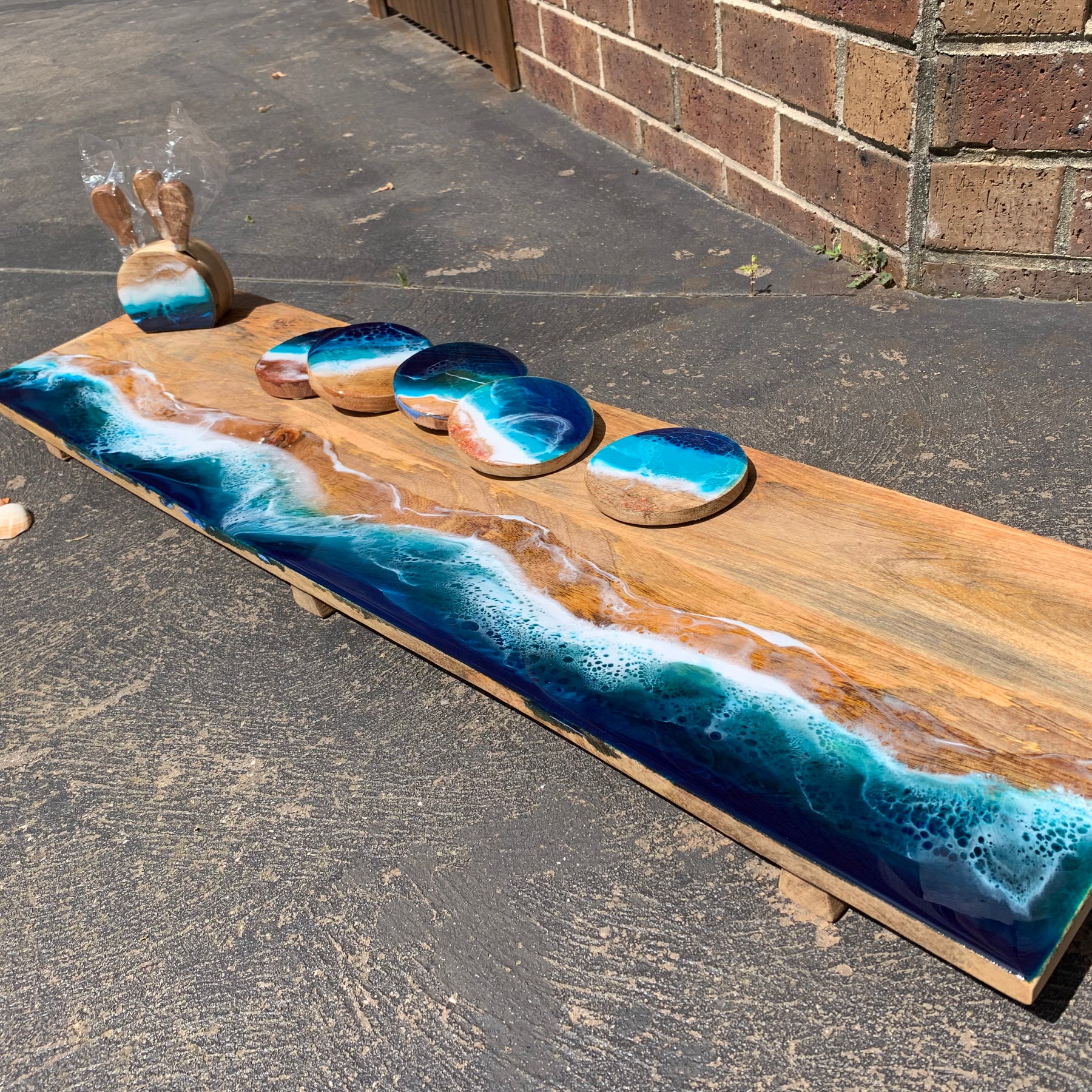 Serving board | grazing board | ocean | charcuterie board | home decor | Made to Order 3-4 Weeks