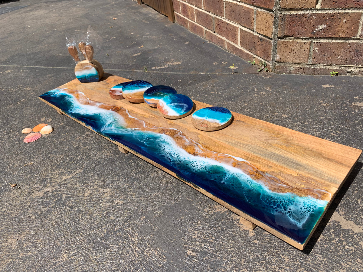 Serving board | grazing board | ocean | charcuterie board | home decor | Made to Order 3-4 Weeks