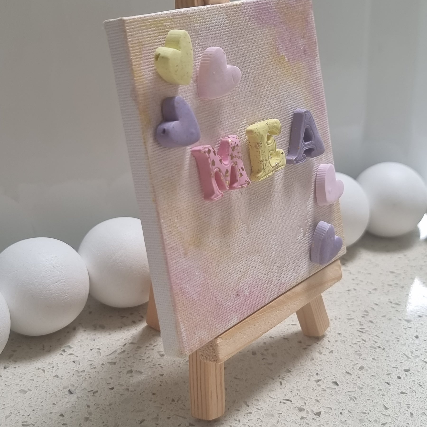 Name Tile Girls - Canvas and Easel bundle