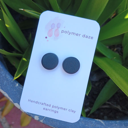 Chunky black stud earrings