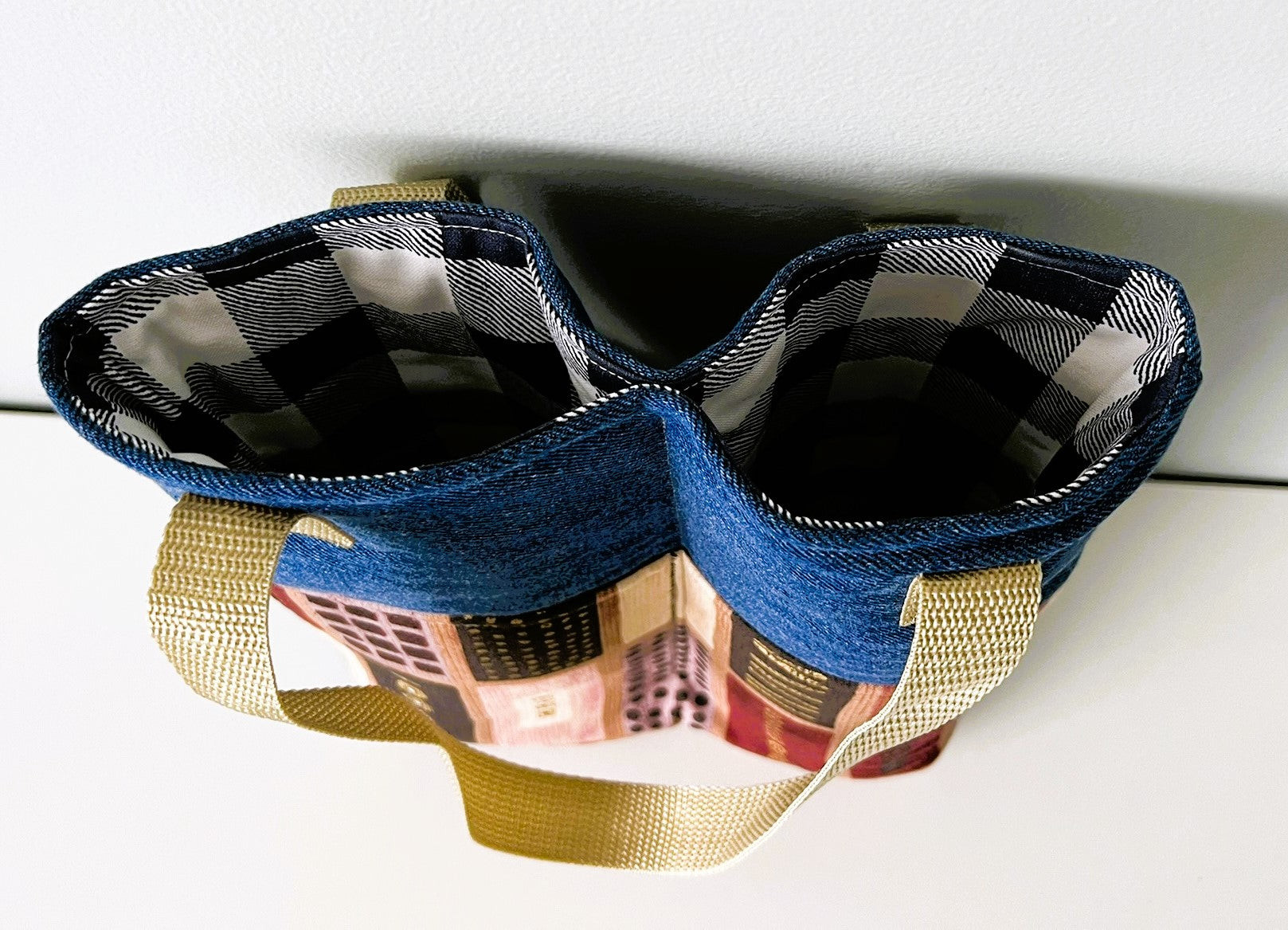 Upcycled Denim & Cotton Wine Carry Bag