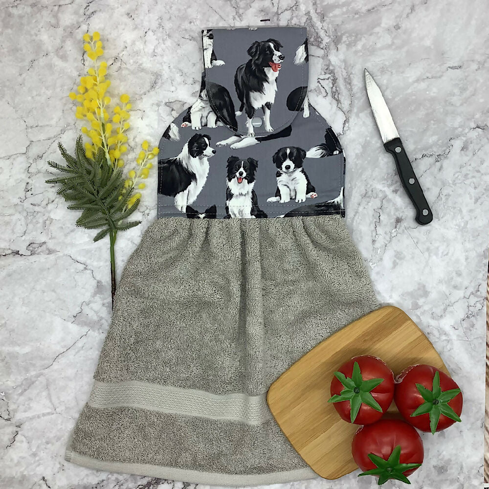 Border Collie Dogs hanging hand towel - 2 Designs