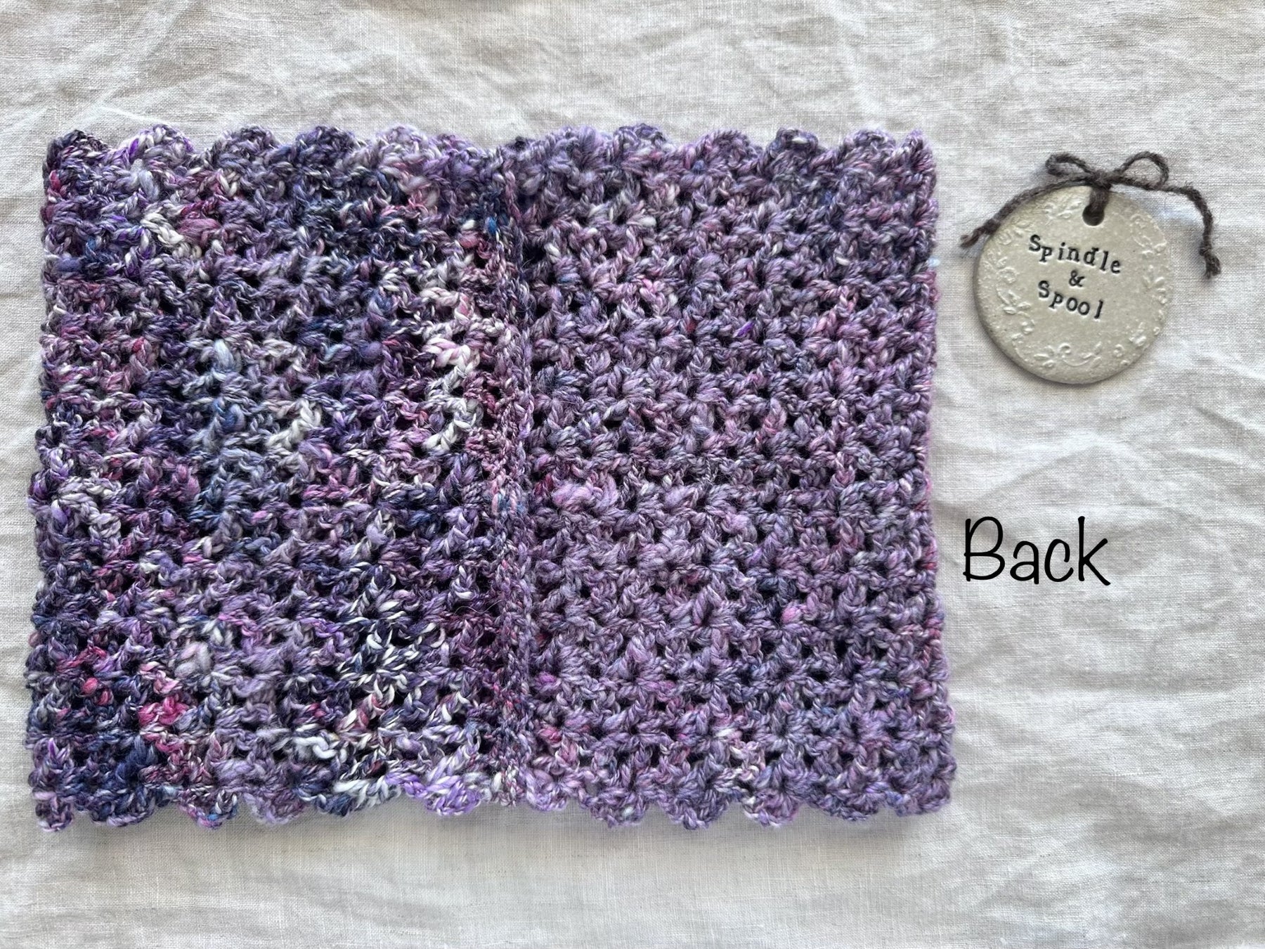 Handspun 'Mixed Berry' Merino & Silk  Crocheted Cowl
