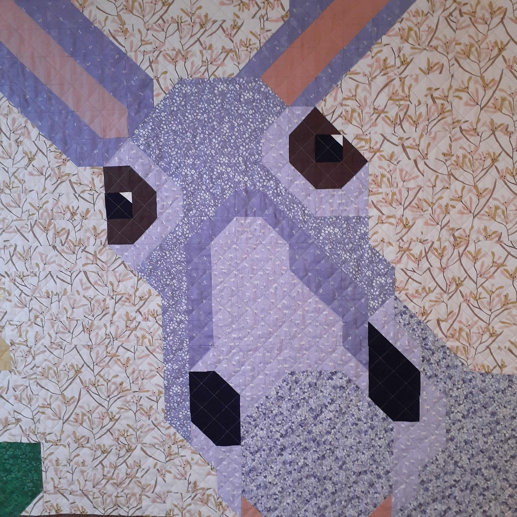 Dolly donkey and sunflower patchwork quilt