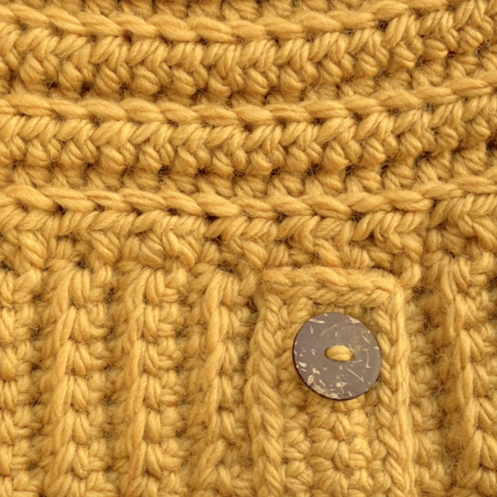 Banded Bee Ponytail Beanie - Handmade Crocheted Beanie in Australian Merino Wool | Turmeric Yellow