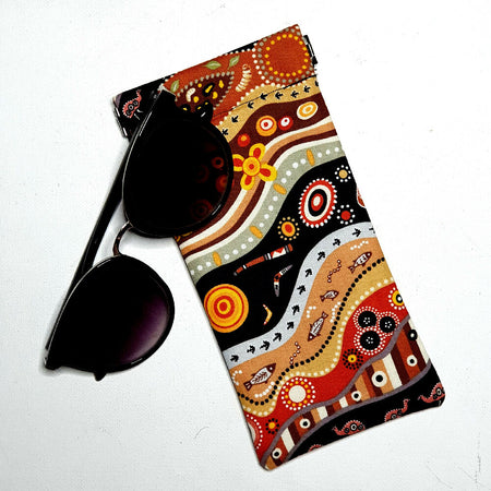 Sunglasses Pouch with an Indigenous Dot Print design
