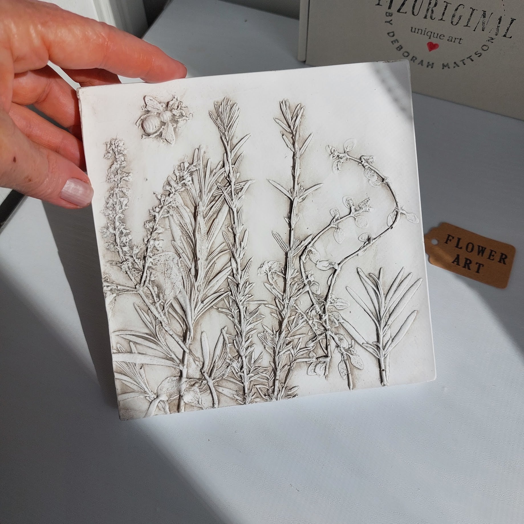 Hand-Pressed Garden Herbs Botanical Wall Art Plaque