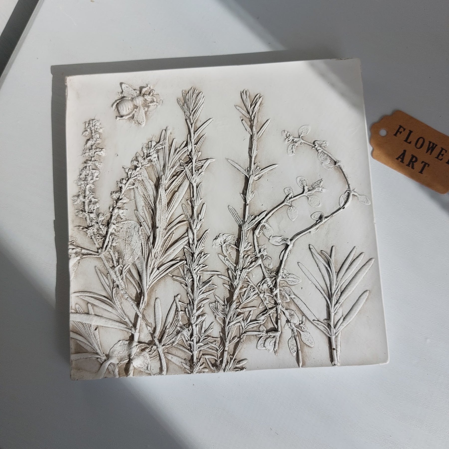 Hand-Pressed Garden Herbs Botanical Wall Art Plaque