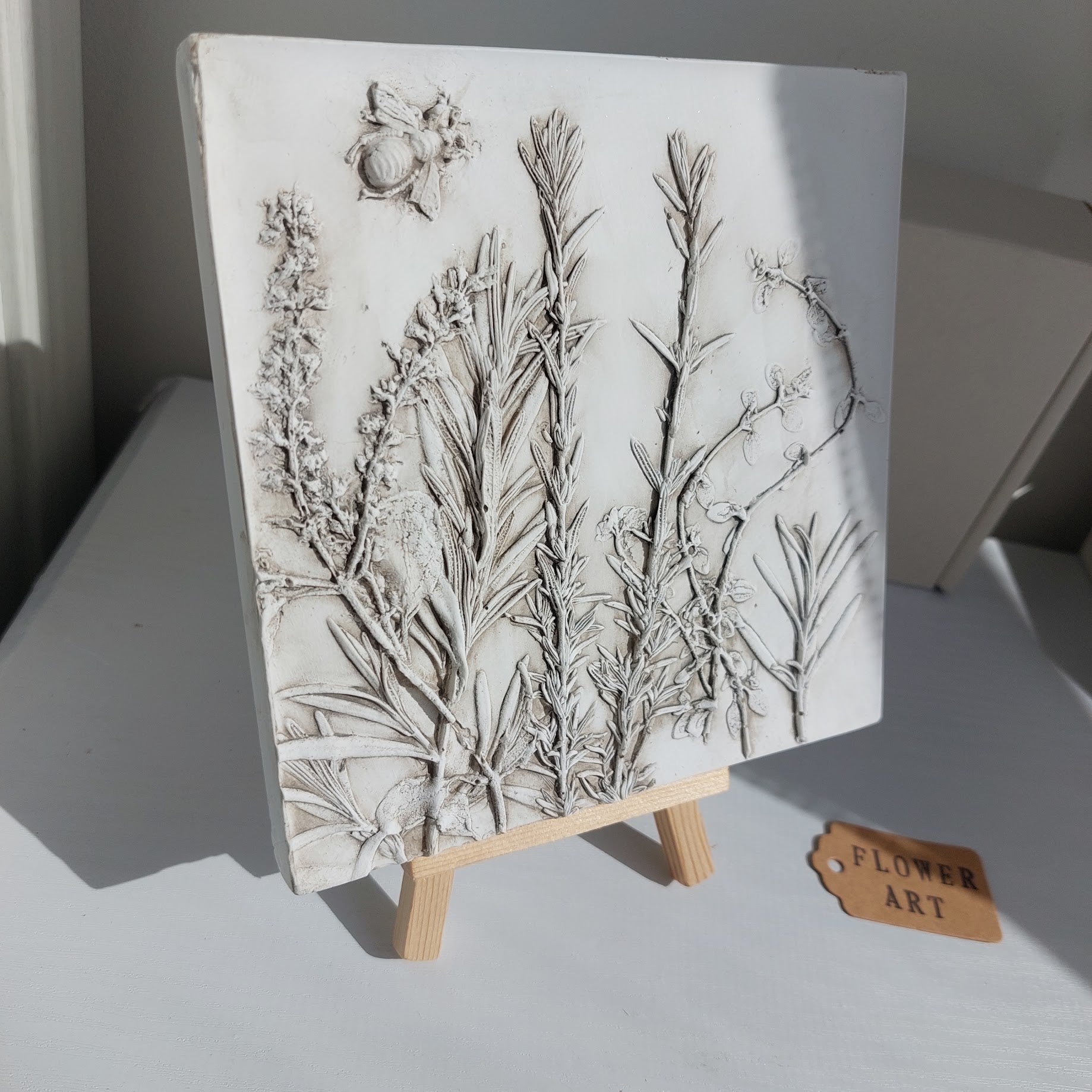Hand-Pressed Garden Herbs Botanical Wall Art Plaque