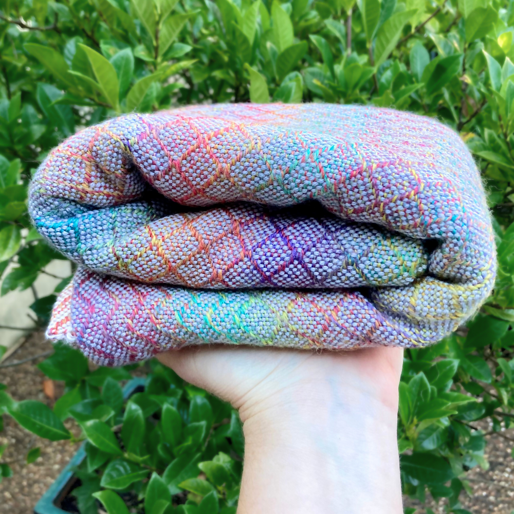 Baby Blanket - Handwoven - Wool and Acrylic - Rainbow