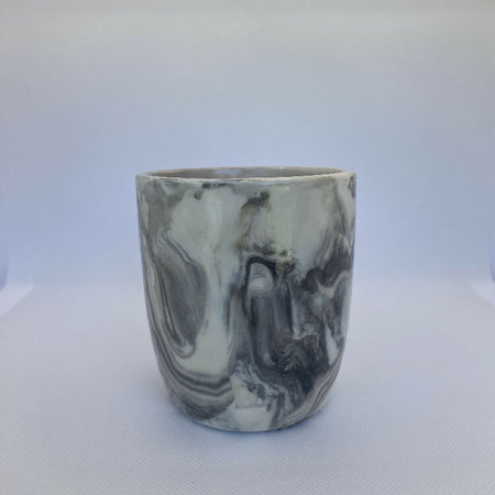 Black & White Hand Crafted Ceramic Marbled Coffee Mug 250ml