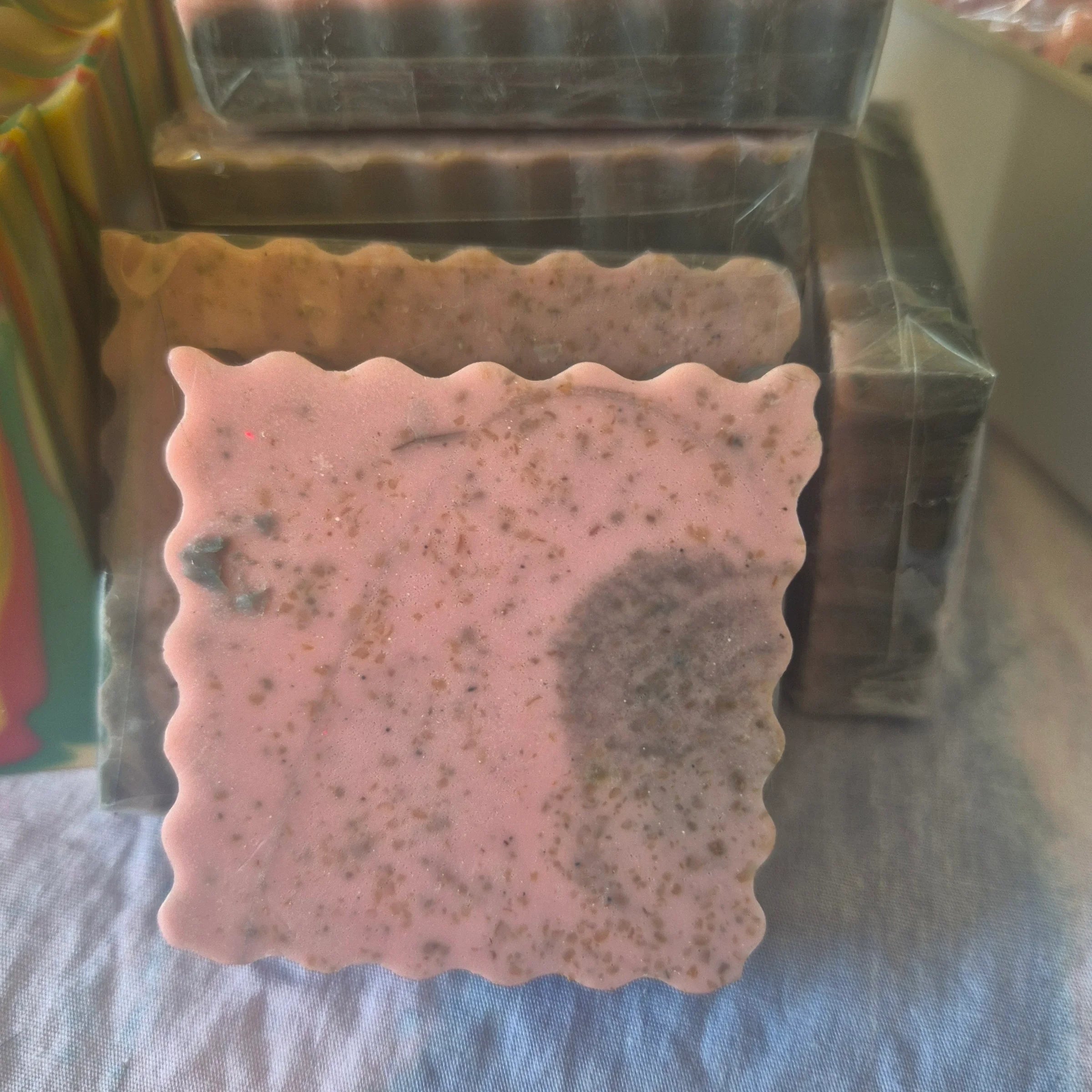 Handmade - 2 x Mini Soap Travel Bar - Activated Charcoal & Pink Clay